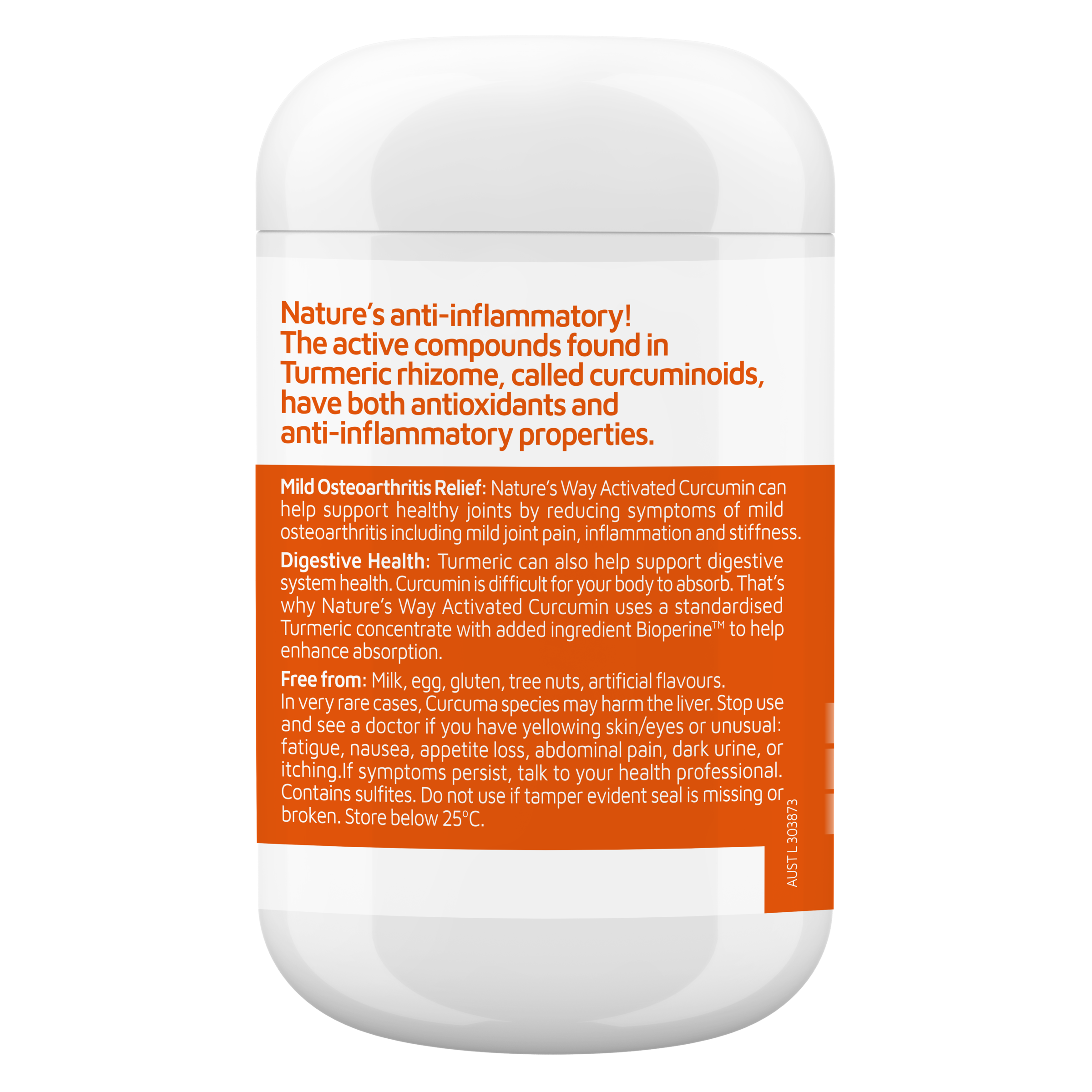 NATURES WAY ACTIVATED CURCUMIN CLINICAL STRENGTH 90 TABLETS - Image 3