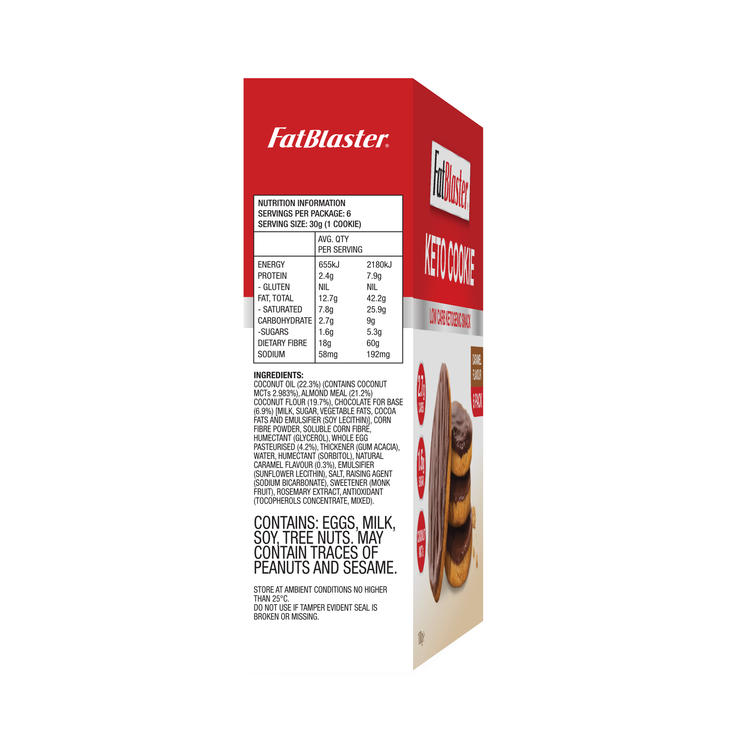 FAT BLASTER LO CARB COOKIES CARAMEL 6 PACK - Image 4
