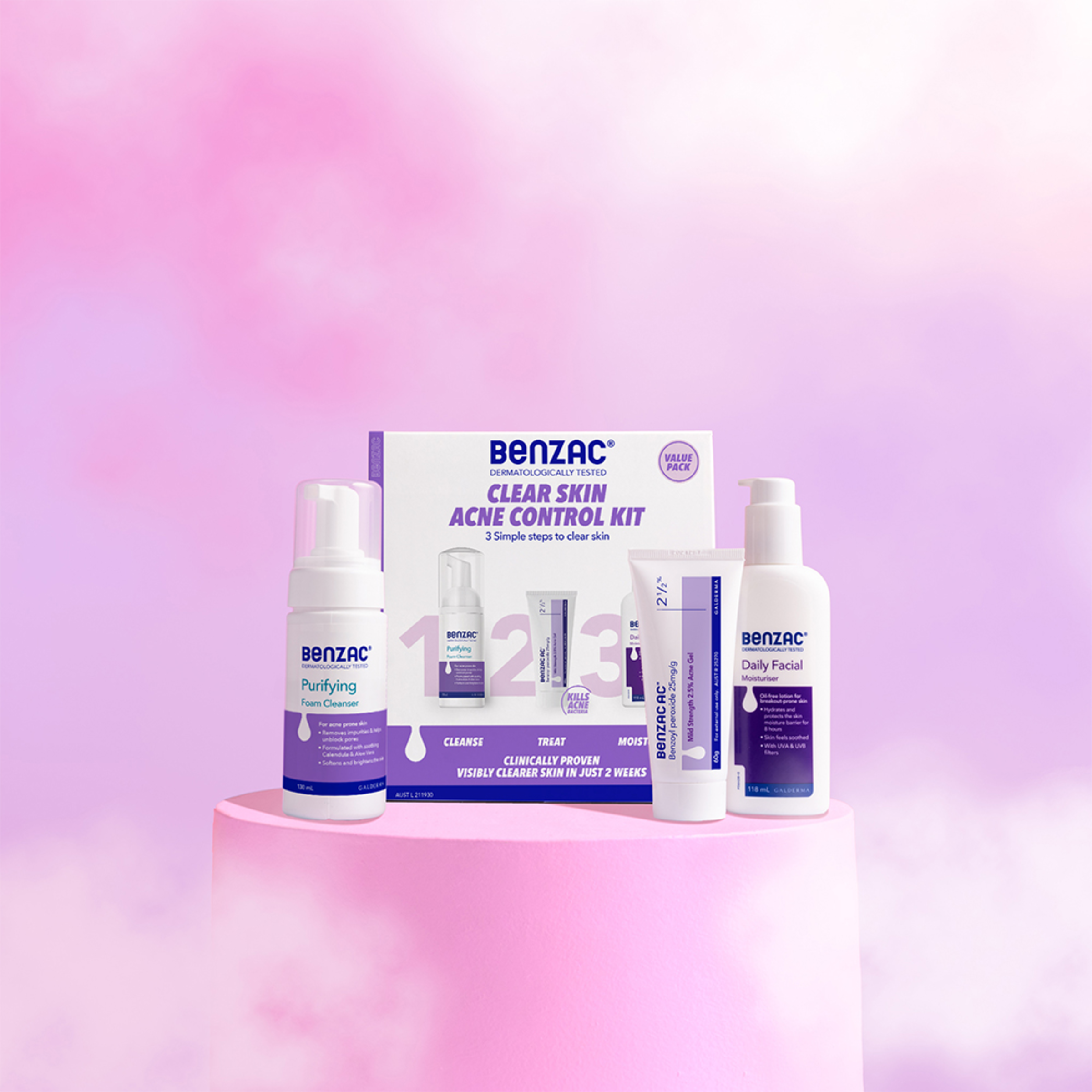 BENZAC 3 STEP CLEAR SKIN ACNE CONTROL KIT 60G - Image 5