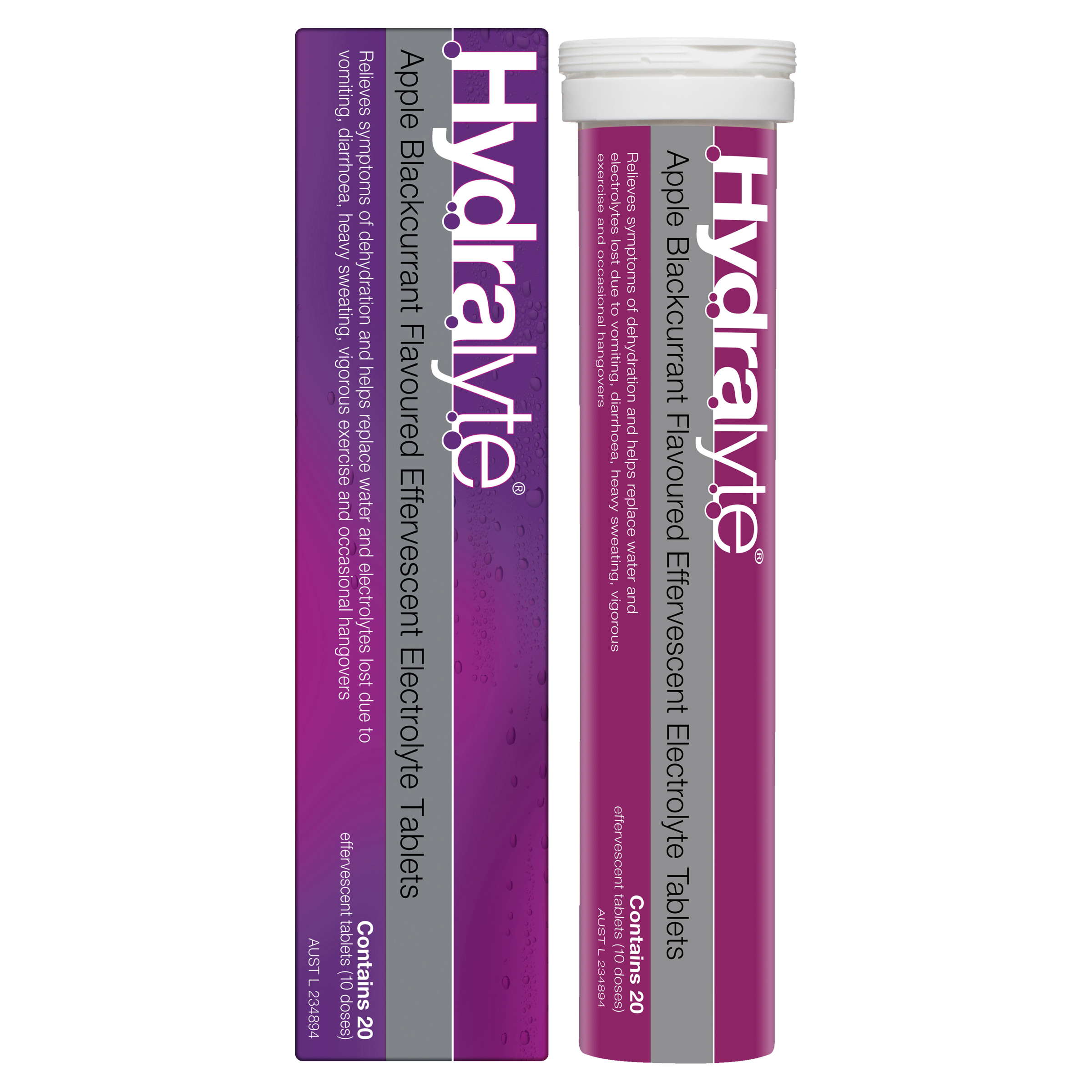 HYDRALYTE EFFERVESCENT APPLE BLACKCURRANT 20 TABLETS - Image 11