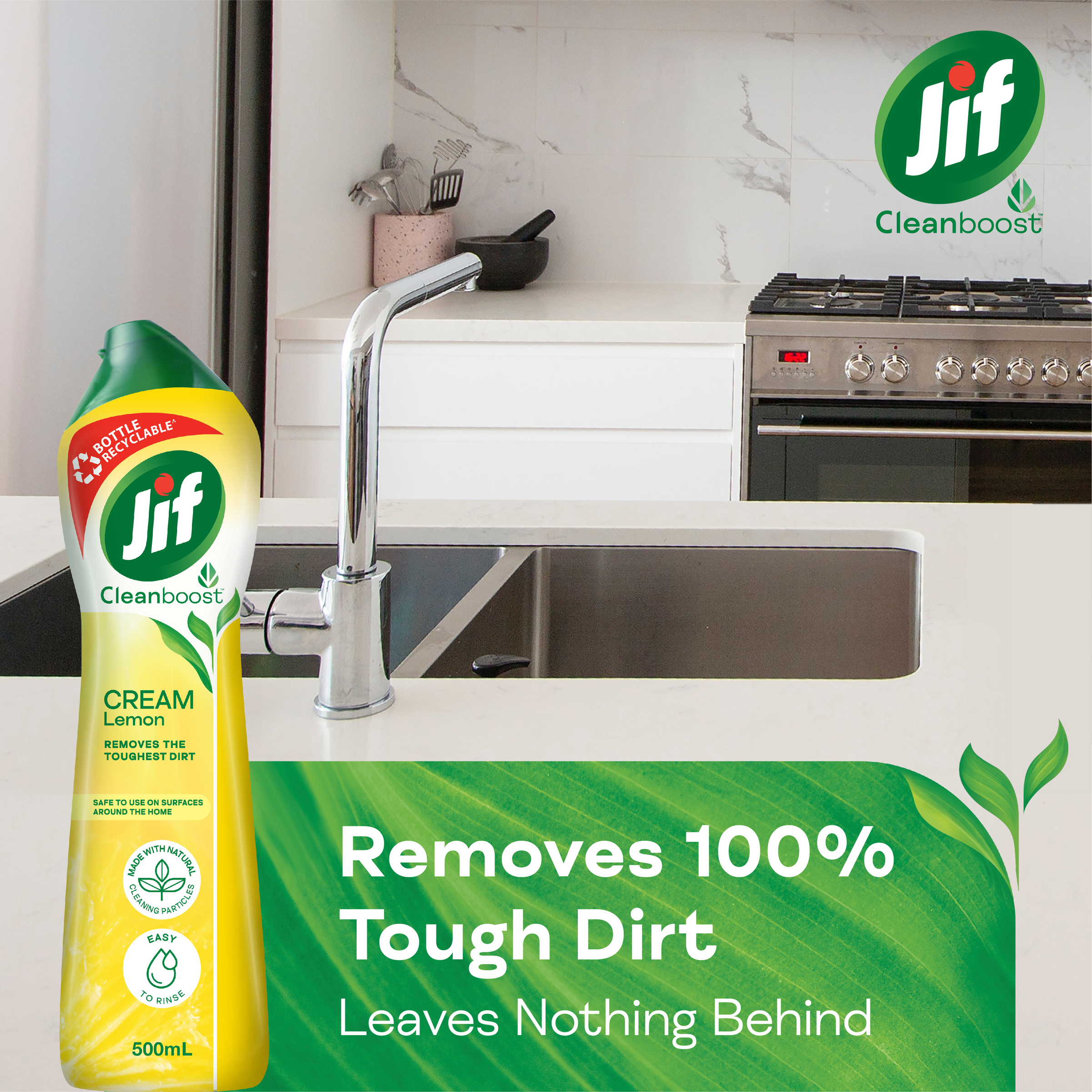 JIF WITH MICRO PARTICLES CREAM CLEANSER LEMON 500ML - Image 4