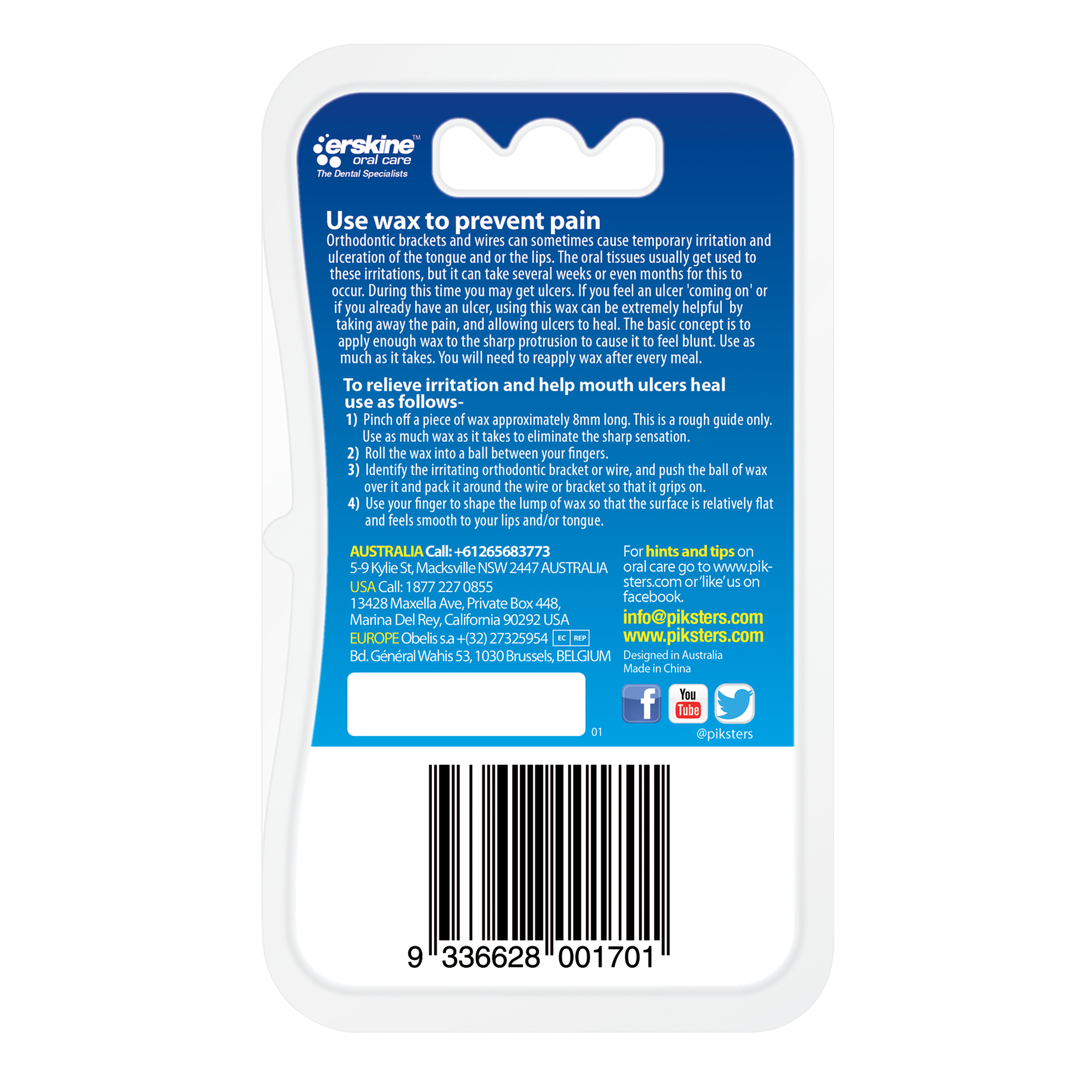 PIKSTERS WAX FOR ORTHODONTICS & BRACES  2 PACK - Image 2