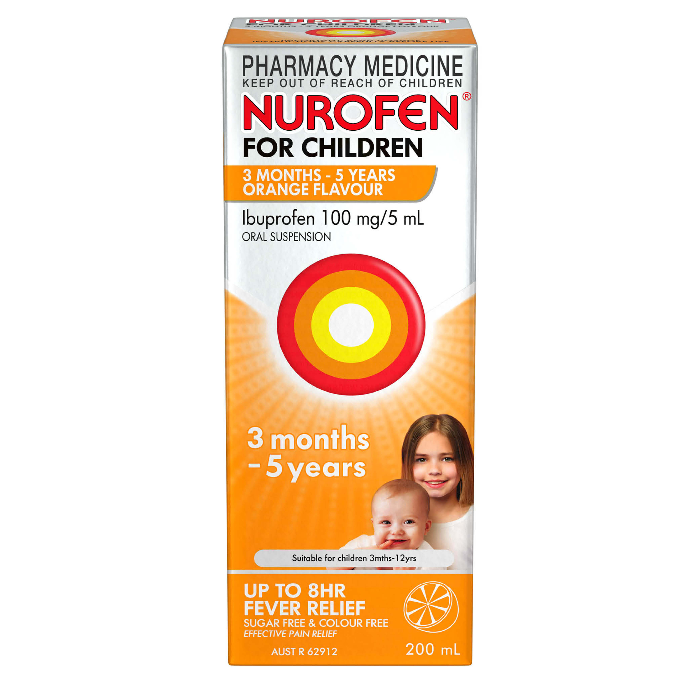 NUROFEN FOR CHILDREN 3 MONTH - 5 YEARS ORANGE 200ML - Image 2