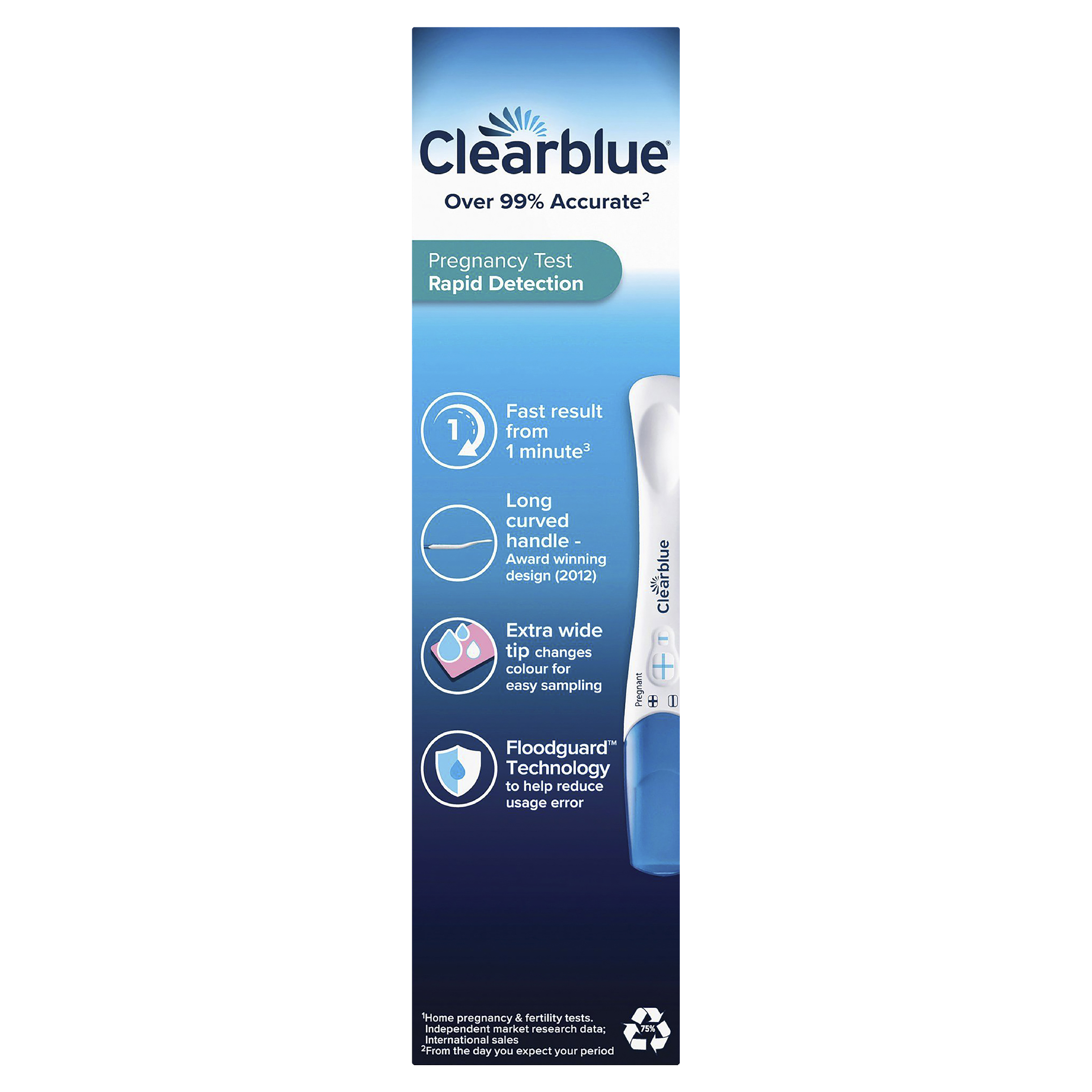 CLEARBLUE VISUAL RAPID PREGNACY TEST 1 PACK - Image 2