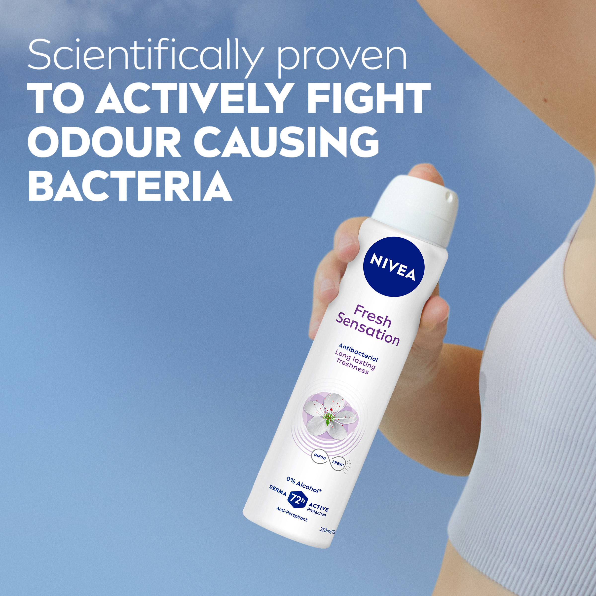 NIVEA WOMEN ANTIPERSPIRANT FRESH SENSATION 72H 250ML - Image 7