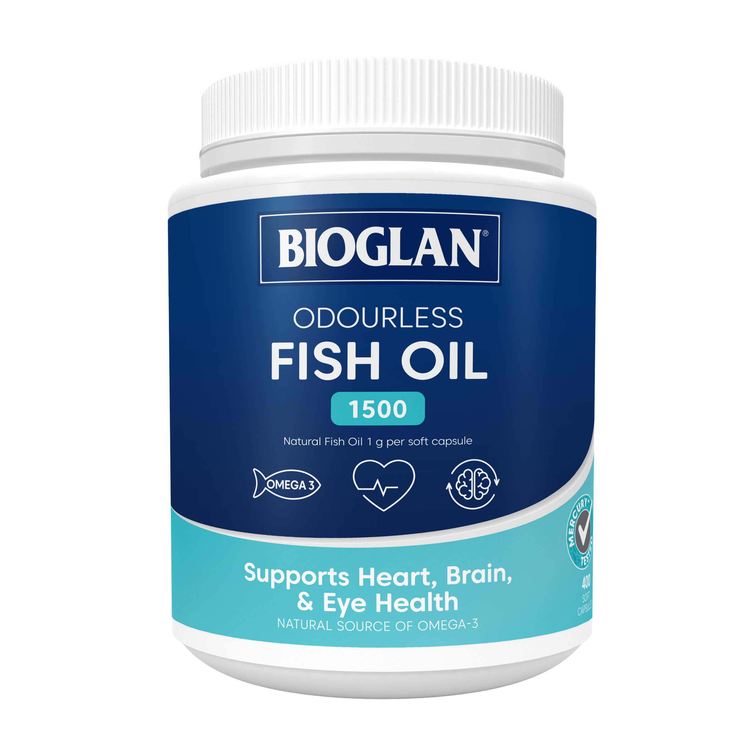 BIOGLAN ODOURLESS FISH OIL 1500MG 400 CAPSULES