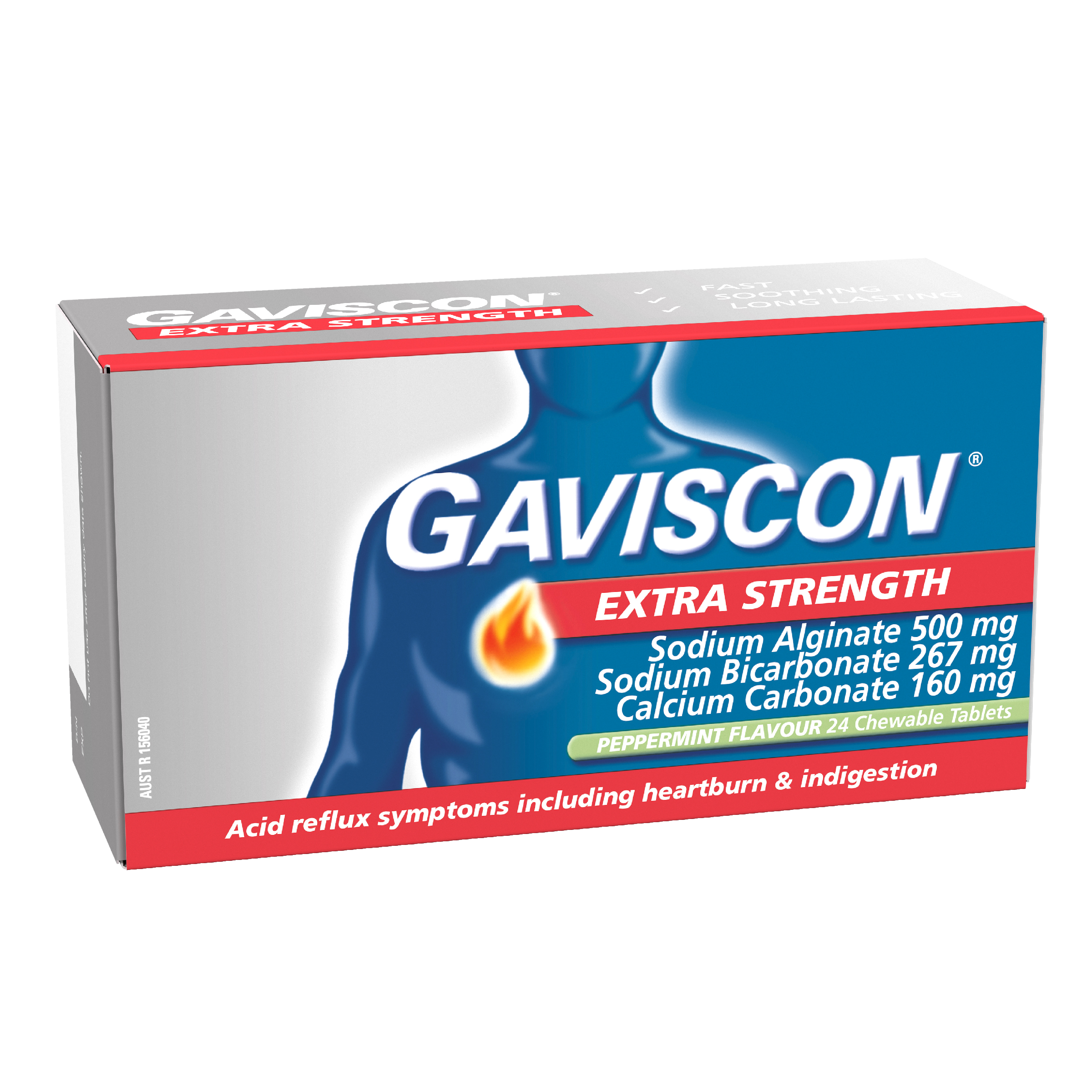 GAVISCON EXTRA STRENGTH PEPPERMINT 24 TABLETS - Image 3