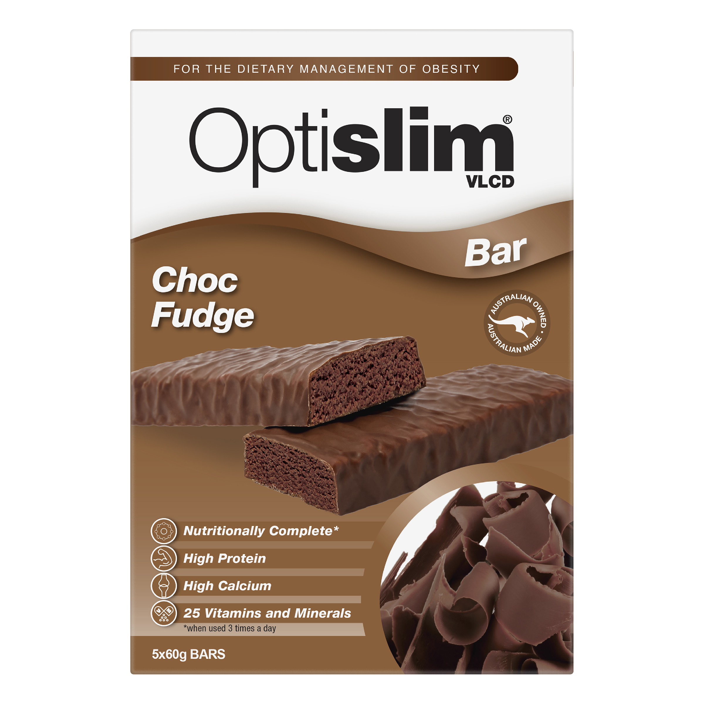 OPTISLIM VLCD BAR CHOC FUDGE 60G 5 PACK - Image 2