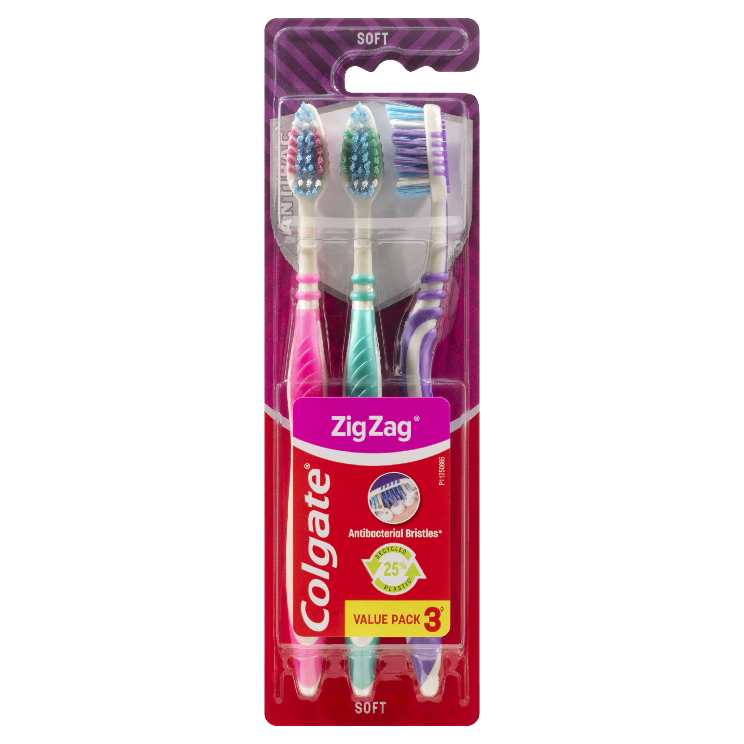 COLGATE TOOTHBRUSH ZIG-ZAG INTERDENTAL CLEAN SOFT 3 PACK - Image 2