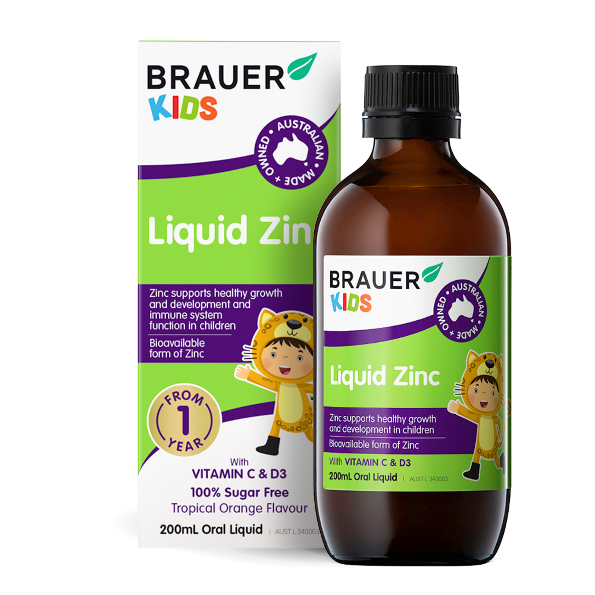 BRAUER BABY & KIDS ZINC LIQUID  200ML - Image 2