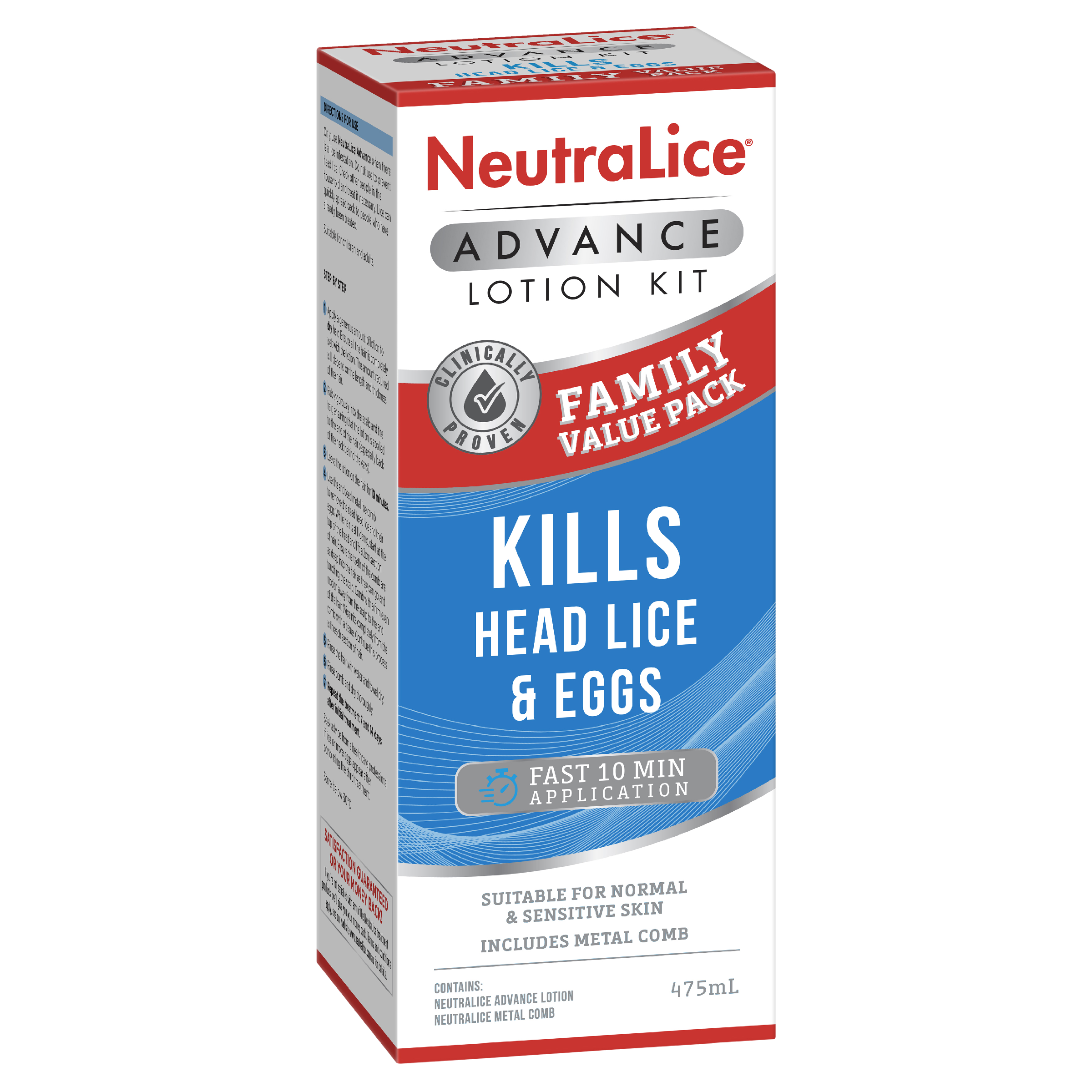 NEUTRALICE HEAD LICE FAMILY VALUE PACK 475ML