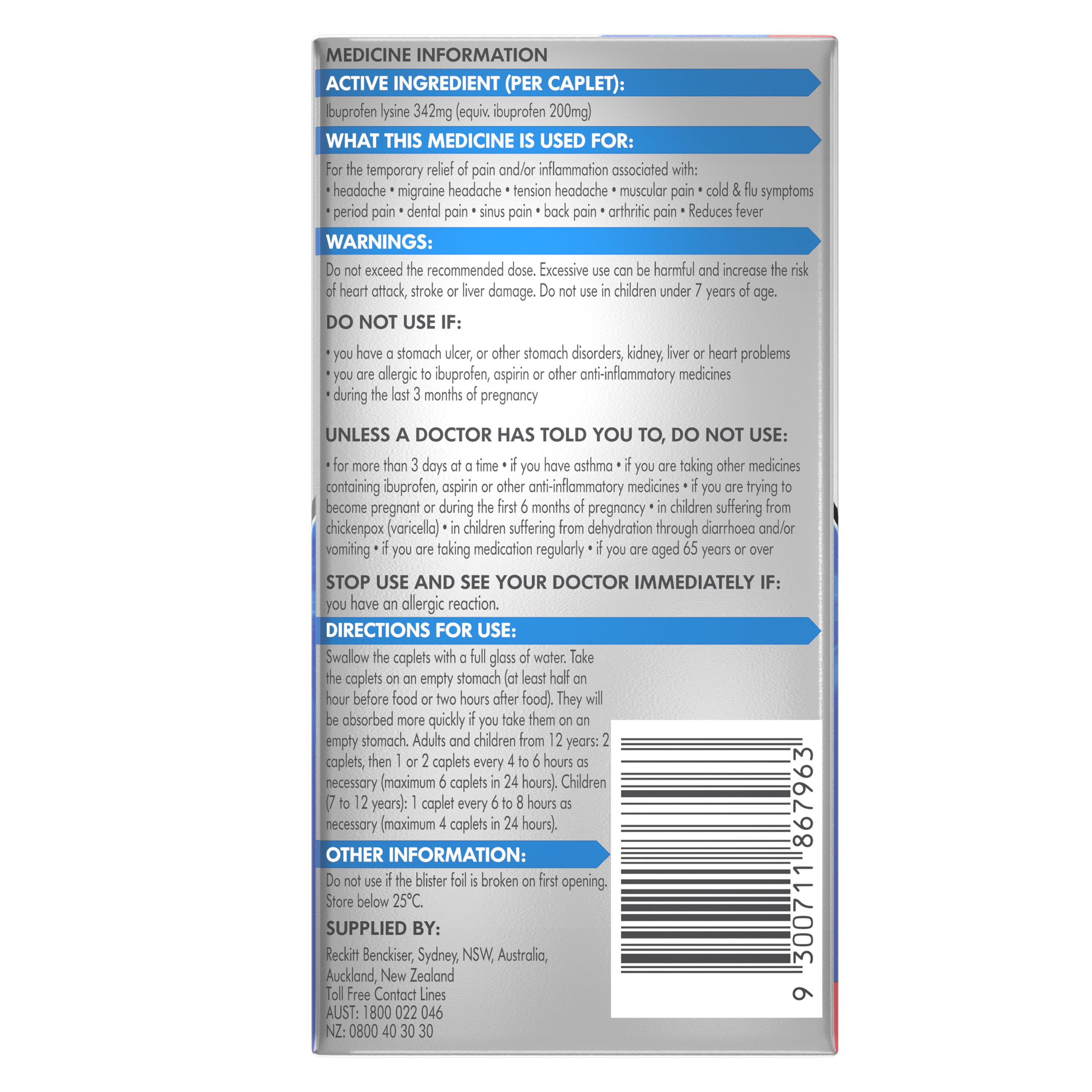 NUROFEN 200MG QUICKZORB 48 CAPLETS - Image 4