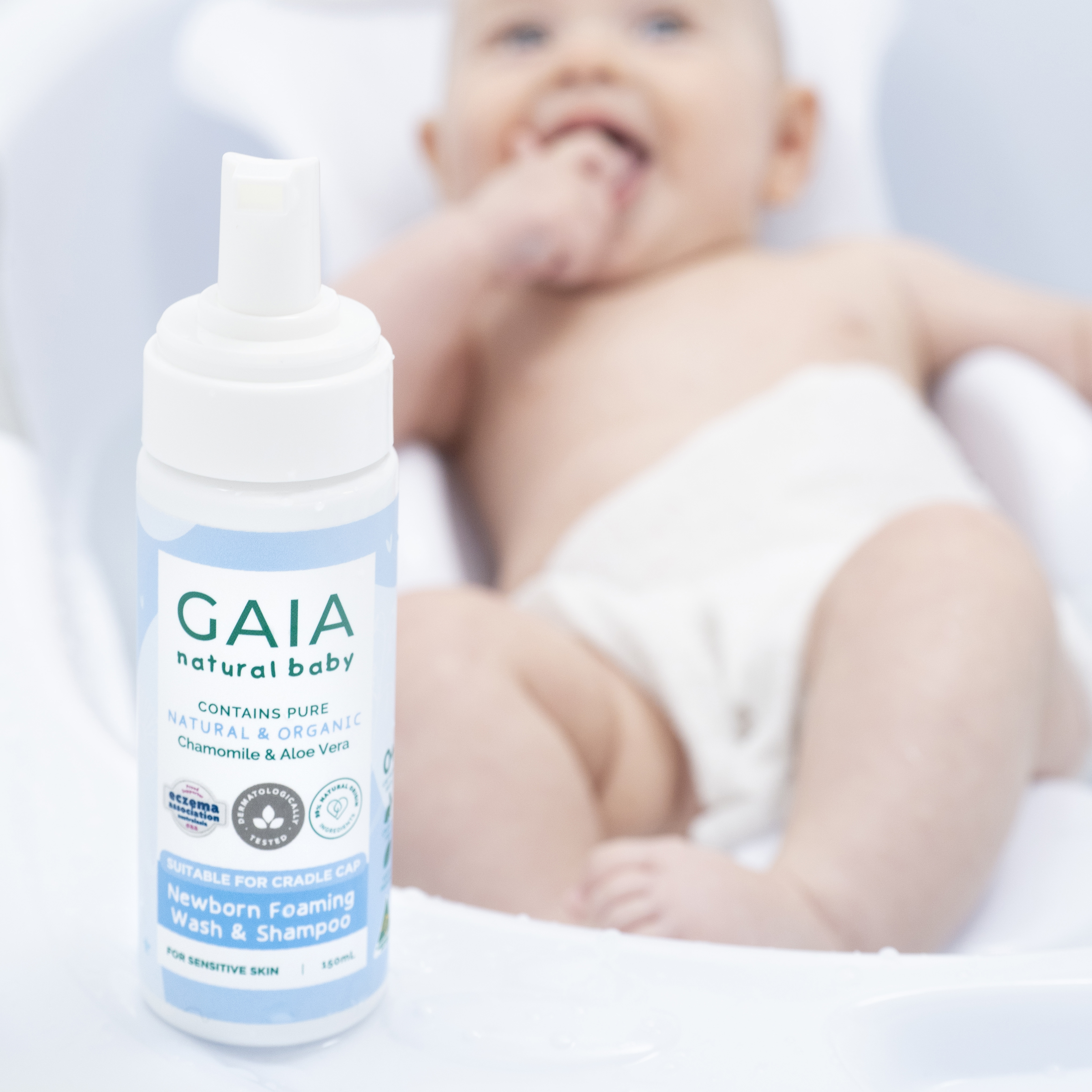 GAIA NATURAL BABY SHAMPOO & WASH FOAMING NEWBORN 150ML - Image 5