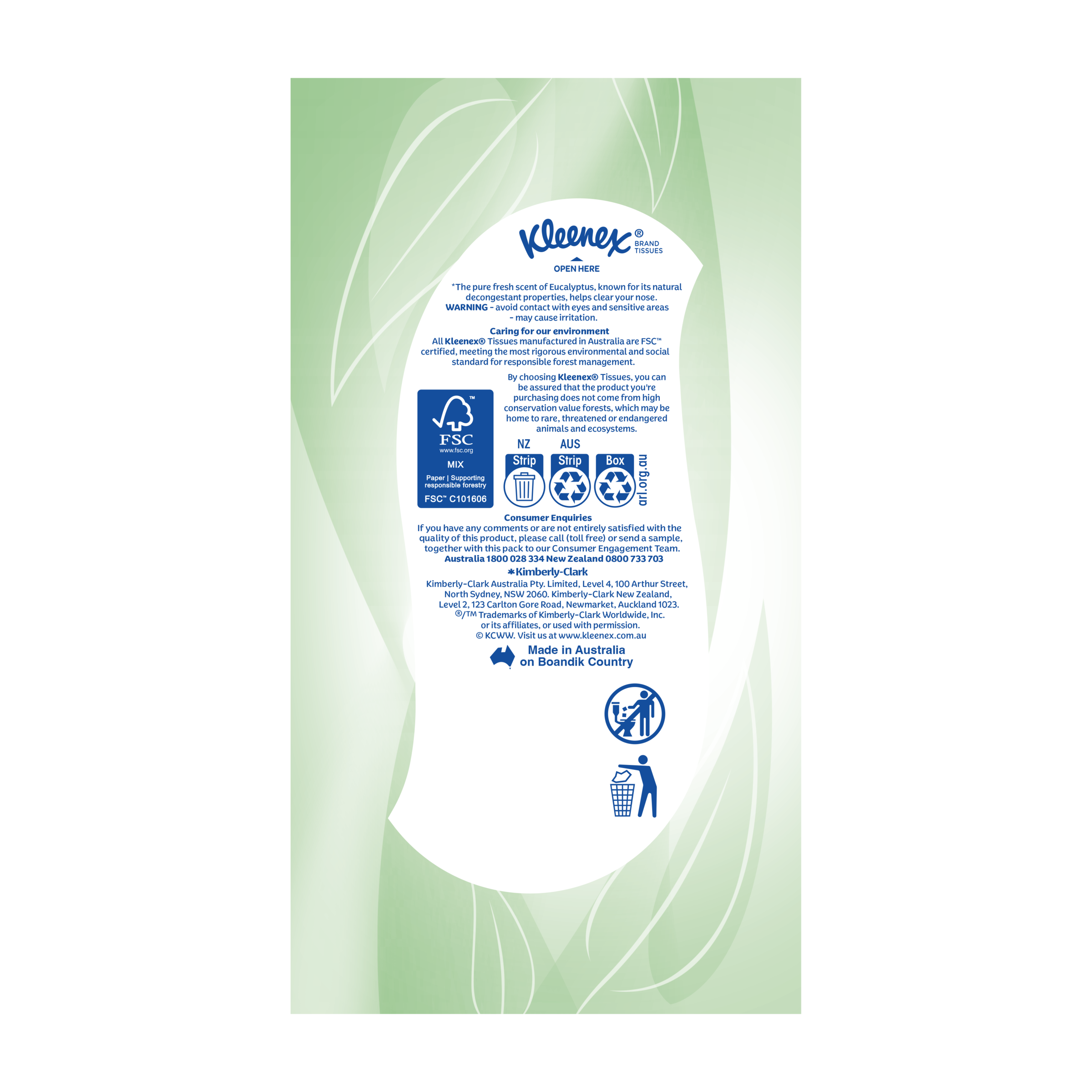 KLEENEX FACIAL TISSUES EUCALYPTUS 3 PLY 95 PACK - Image 5