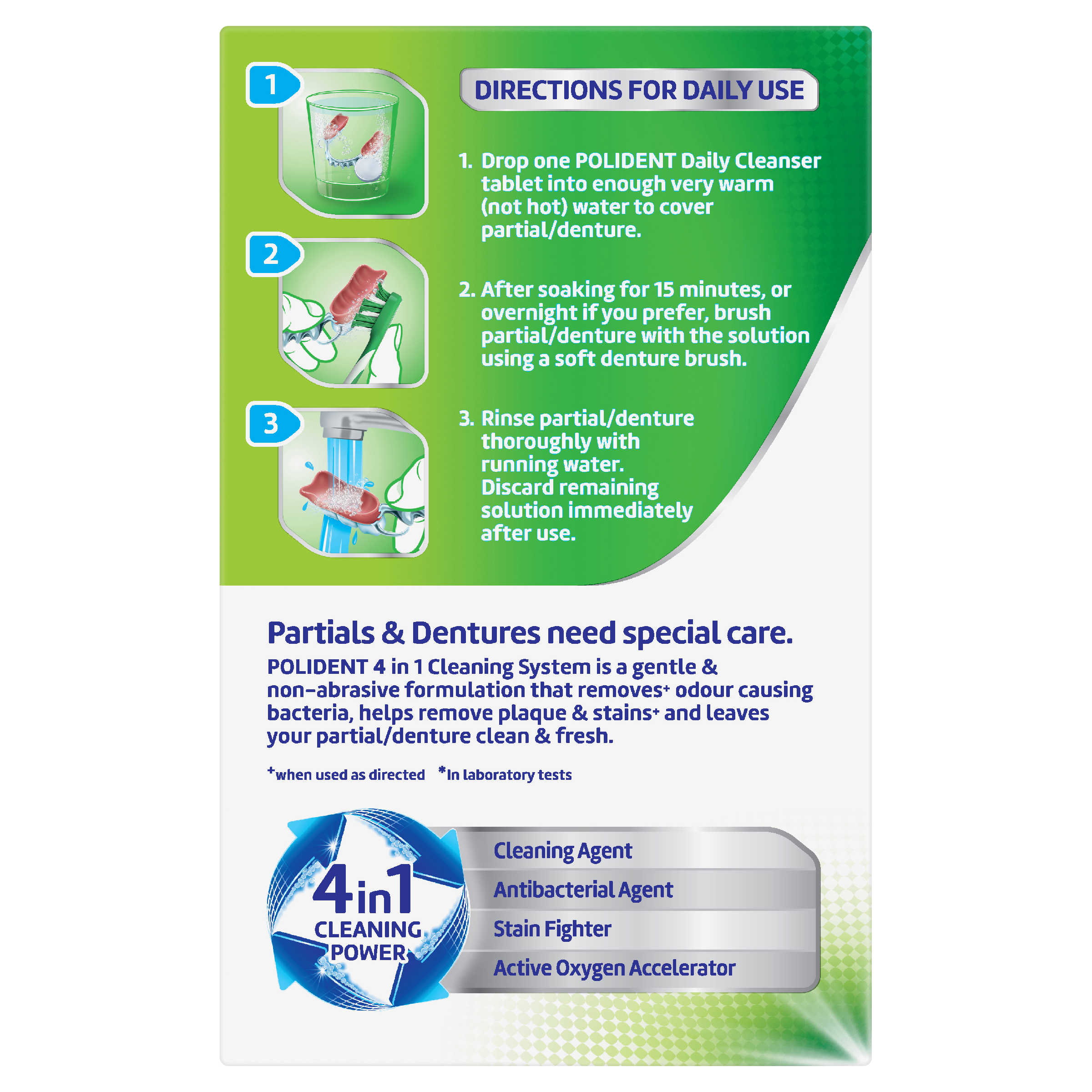POLIDENT DENTURE CLEANSER WHITENING 36 TABLETS - Image 4
