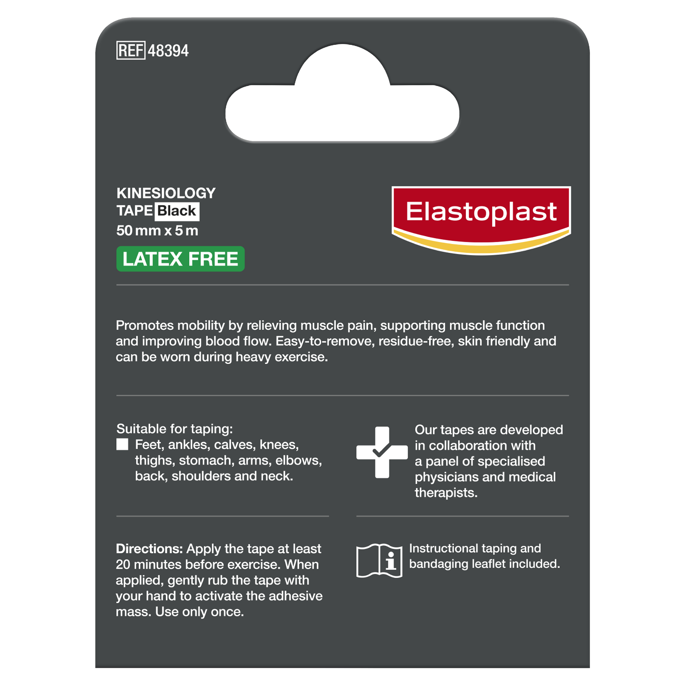 ELASTOPLAST SPORT KINESIO TAPE BLACK - Image 2
