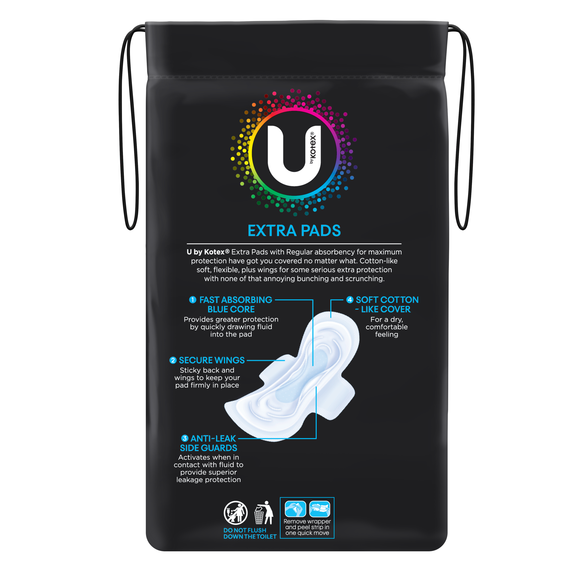 U BY KOTEX PADS EXTRA REGULAR WINGS 16 PACK - Image 4