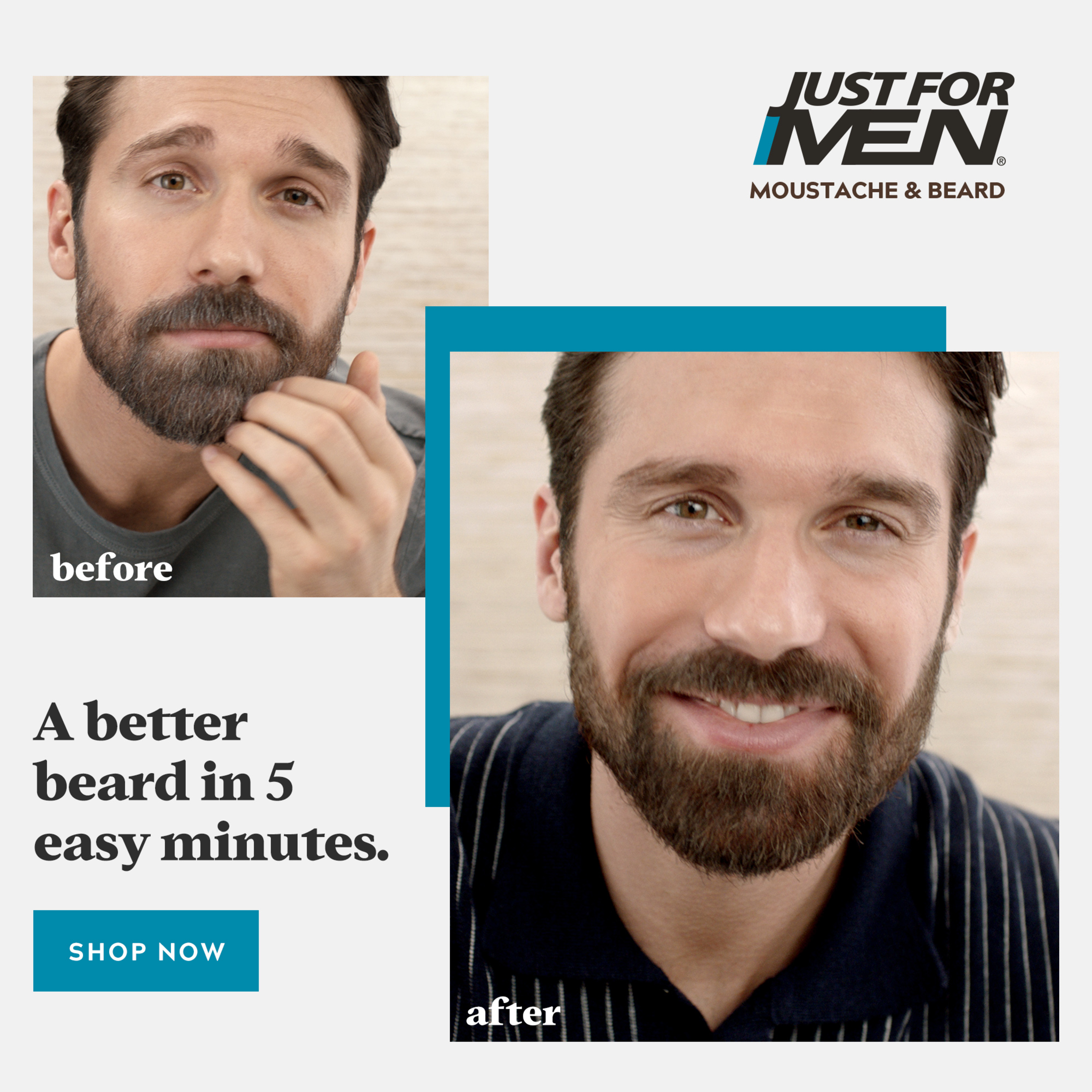 JUST FOR MEN MOUSTACHE & BEARD MED BROWN - Image 7