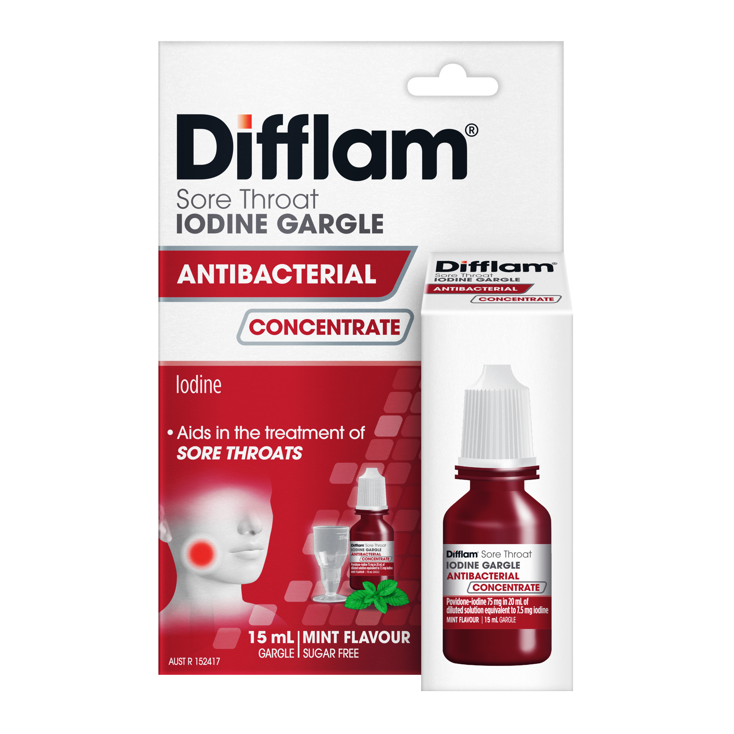 DIFFLAM THROAT GARGLE IODINE 15ML - Image 2