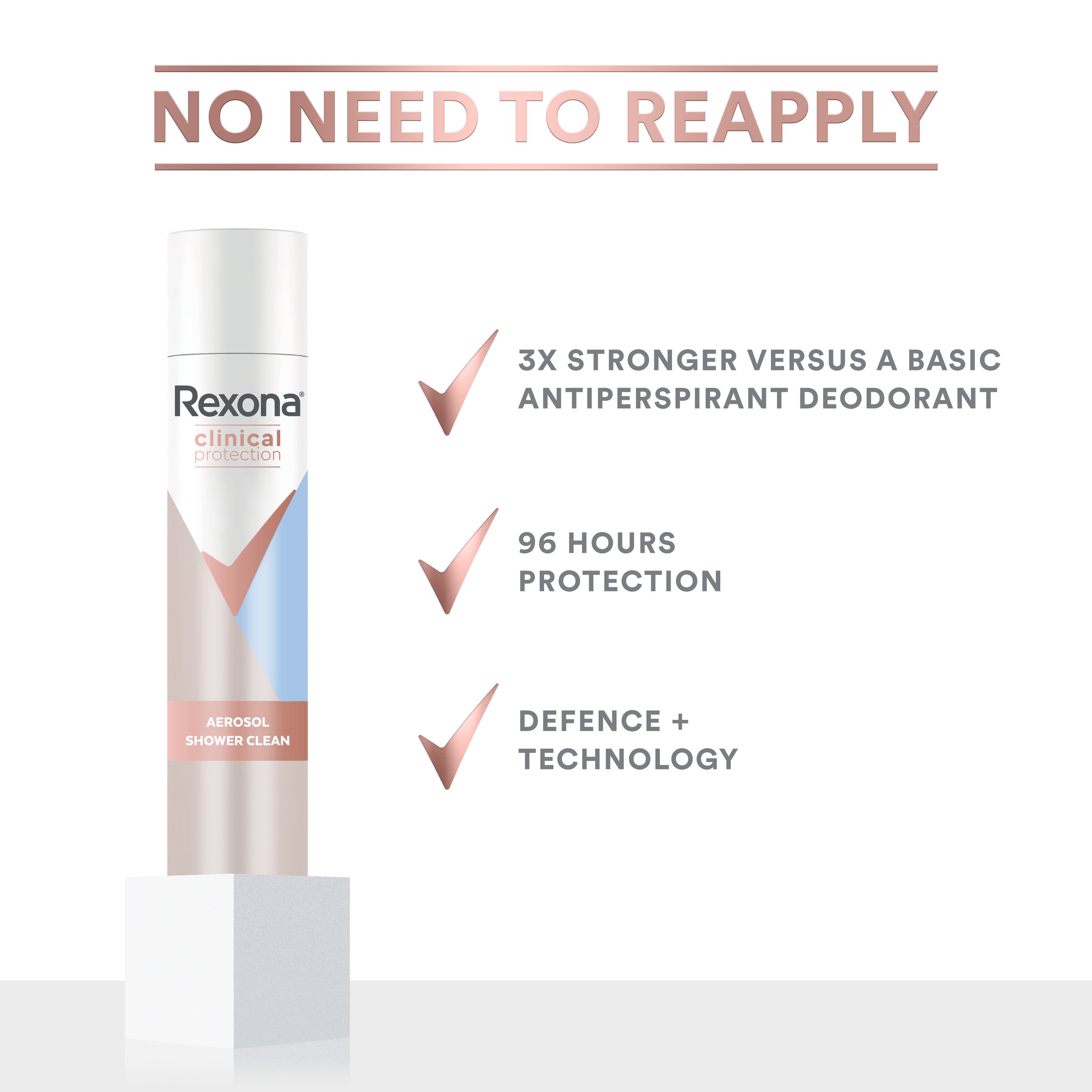 REXONA WOMEN CLINICAL ANTIPERSPIRANT SHOWER CLEAN 96HR 180ML - Image 8