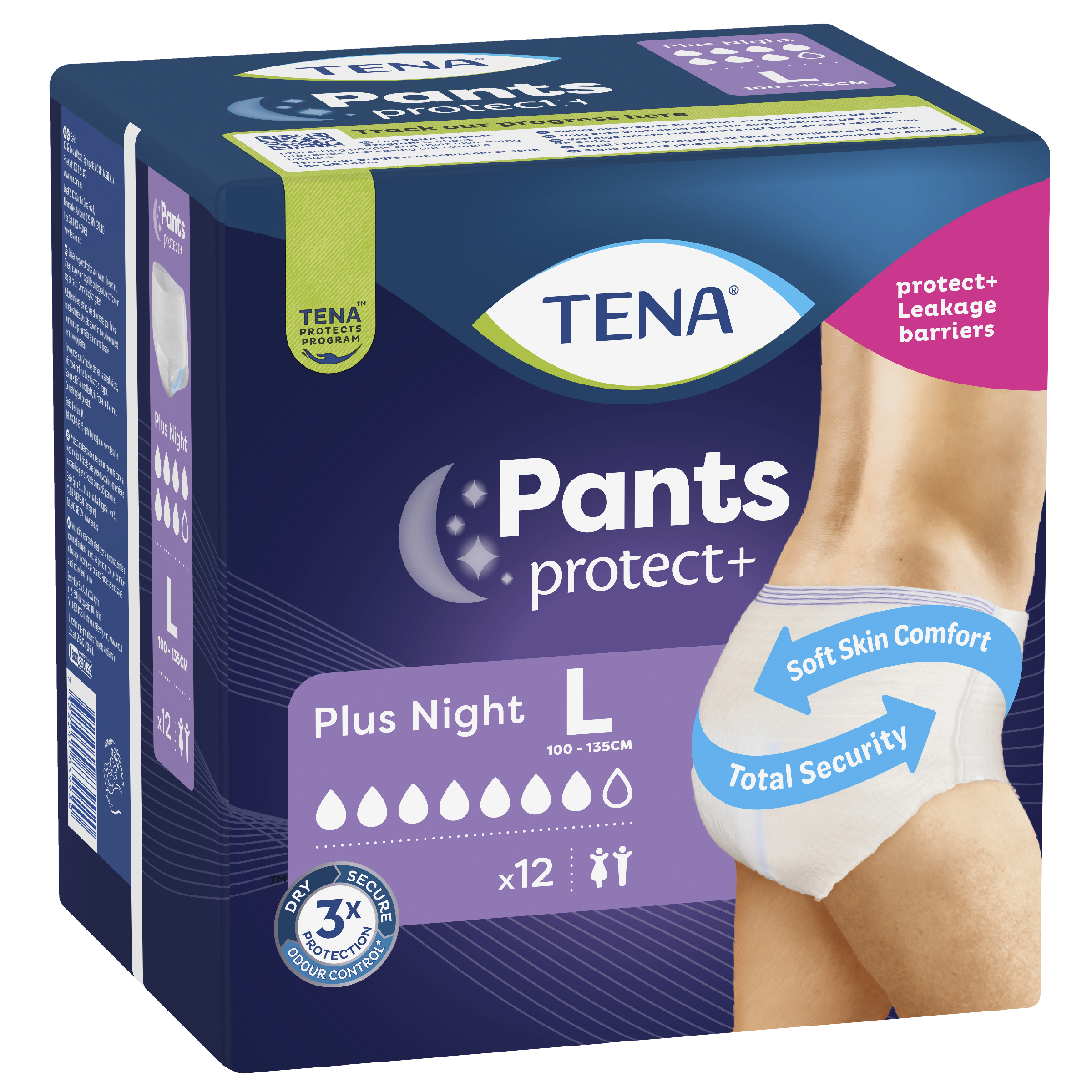 TENA UNISEX PANTS CULOTTES PLUS NIGHT 7D LARGE 12 PACK