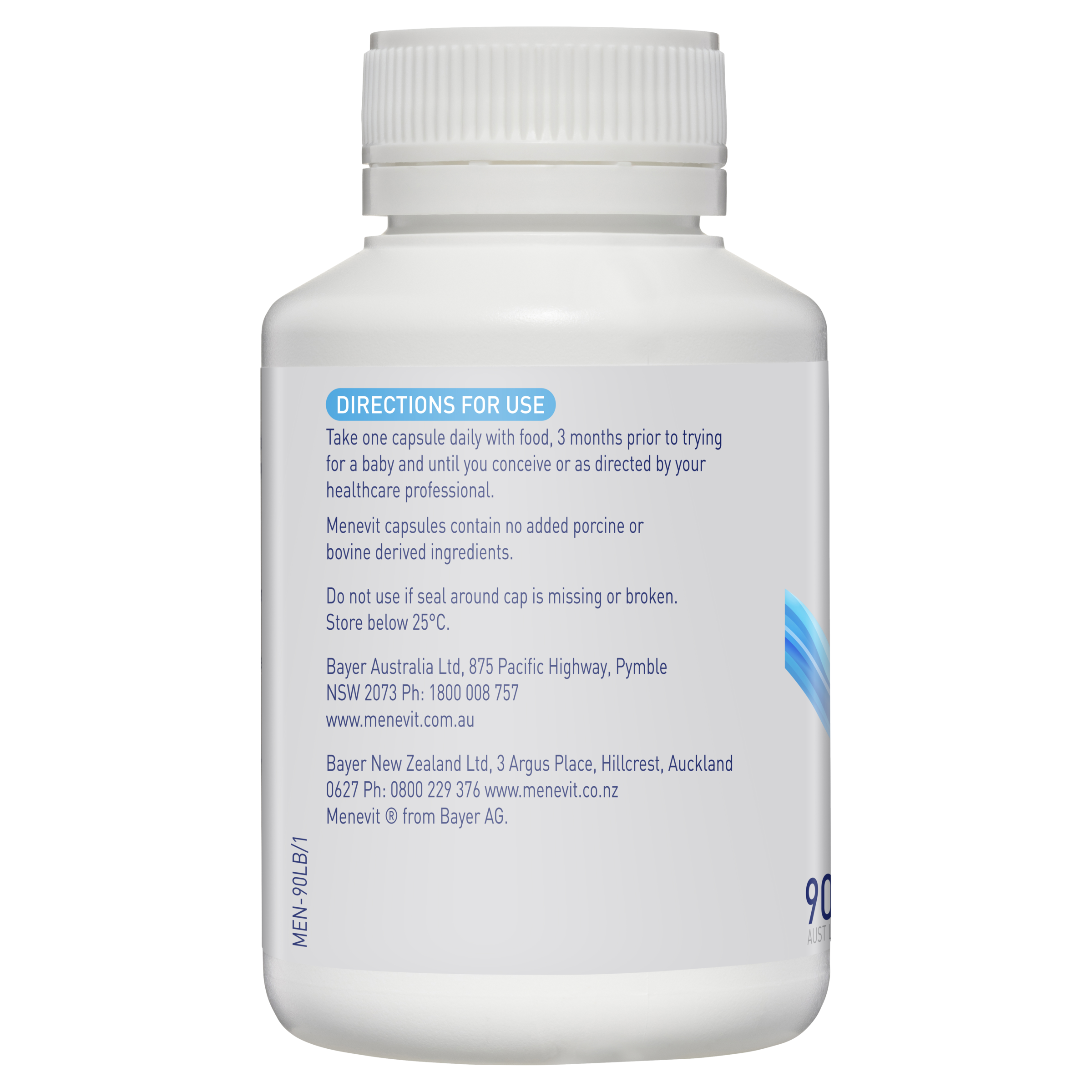 MENEVIT PRE-CONCEPTION SPERM HEALTH 90 CAPSULES - Image 7