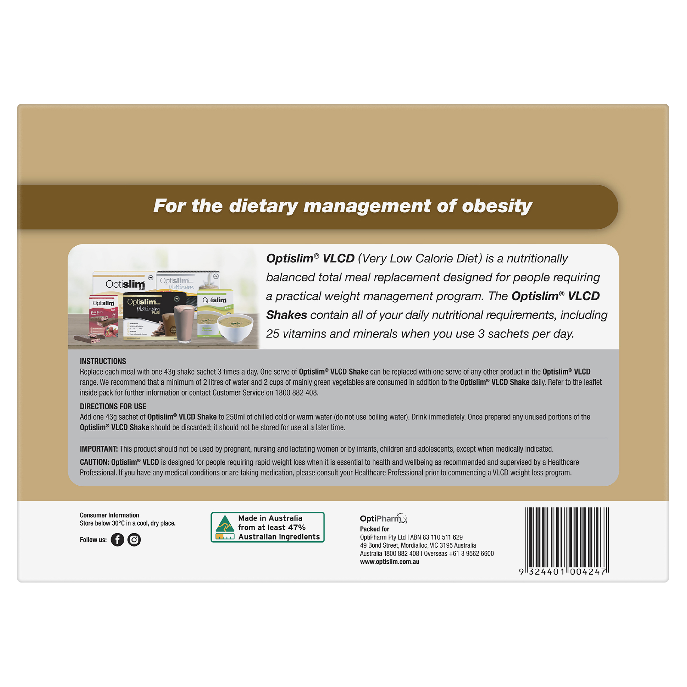 OPTISLIM VLCD SHAKE ESPRESSO 43G 21 PACK - Image 4