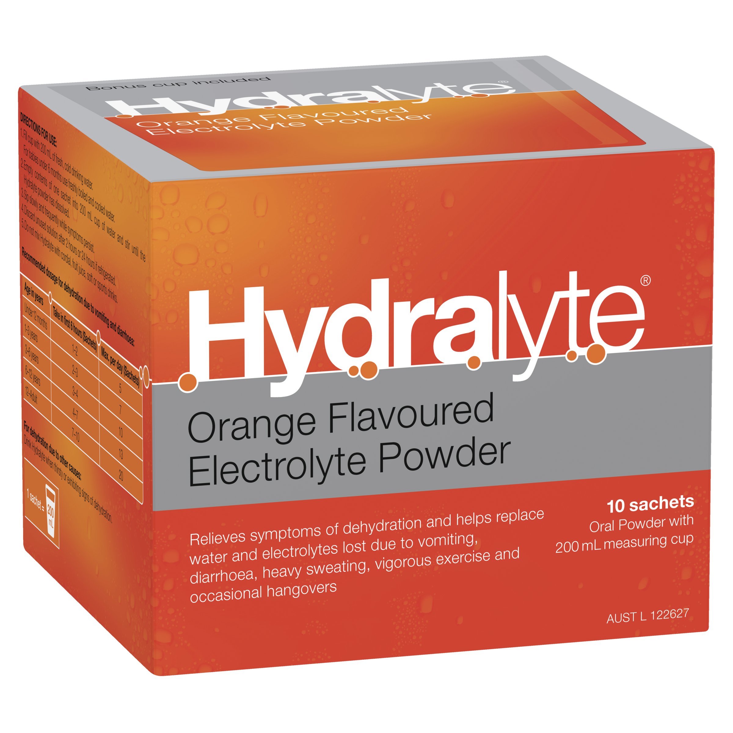HYDRALYTE POWDER SACHETS ORANGE 10 PACK