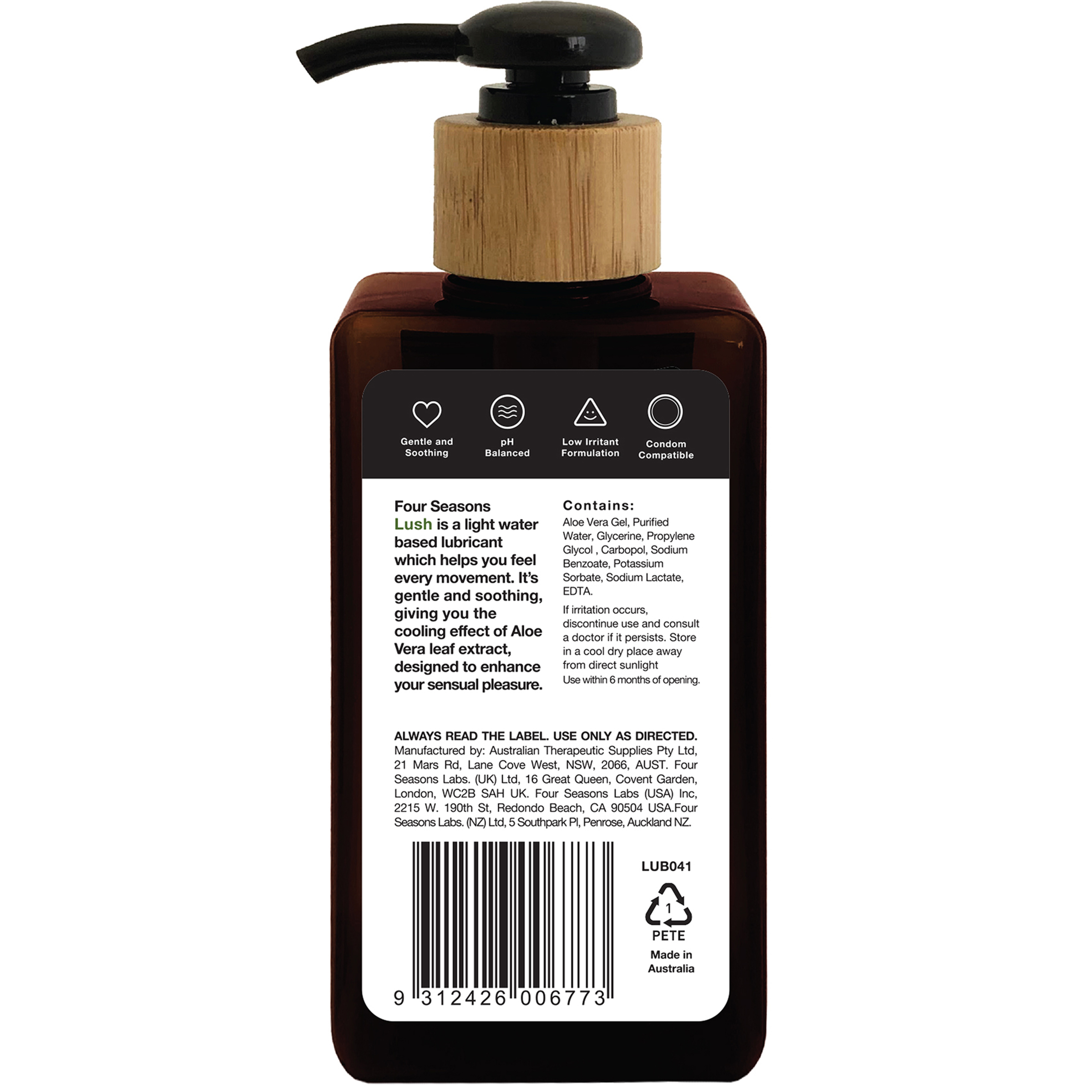 FOUR SEASONS LUSH LUBRICANT ALOE VERA 200ML - Image 2