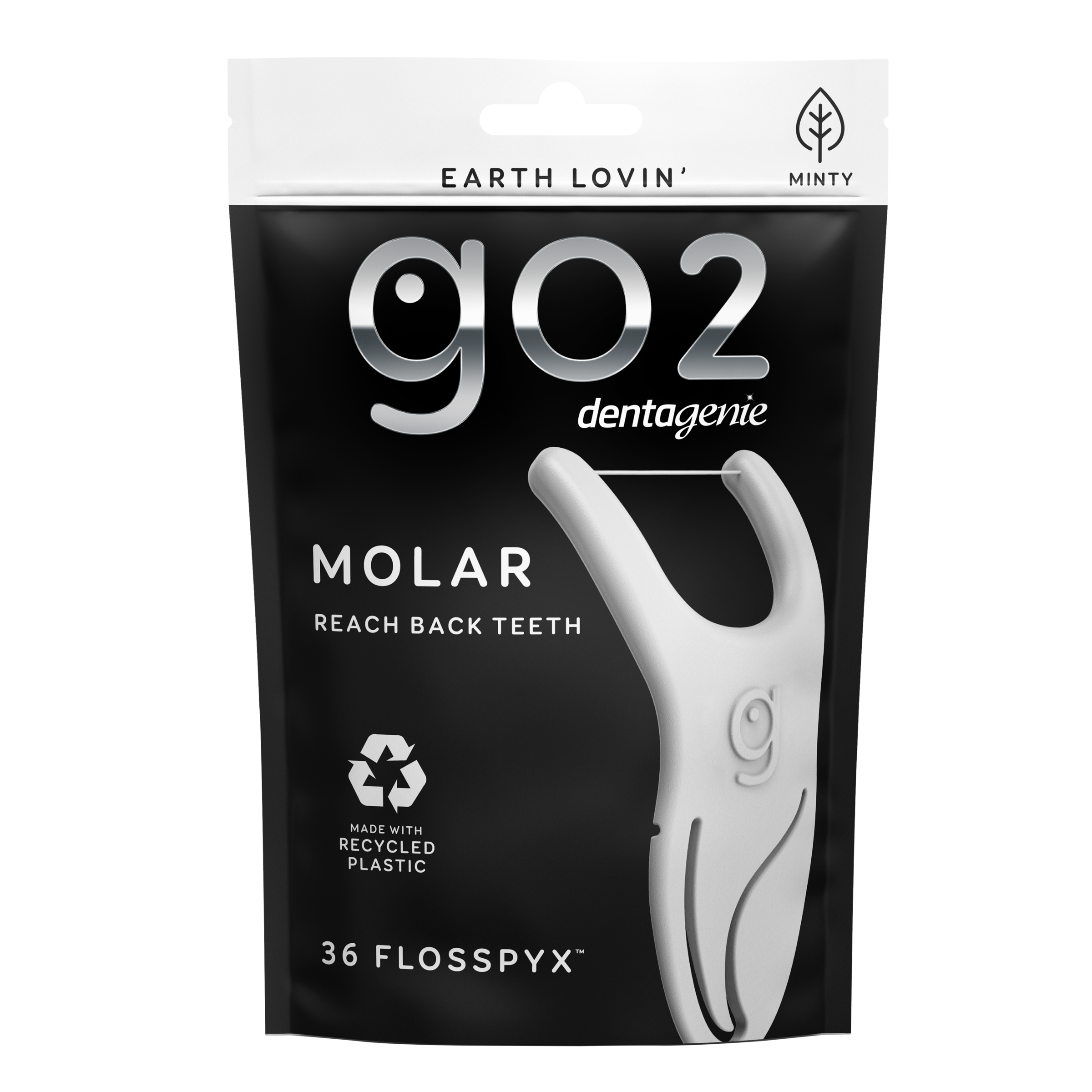 G02 DENTAGENIE FLOSS PICKS MOLAR MINTY 36 PACK