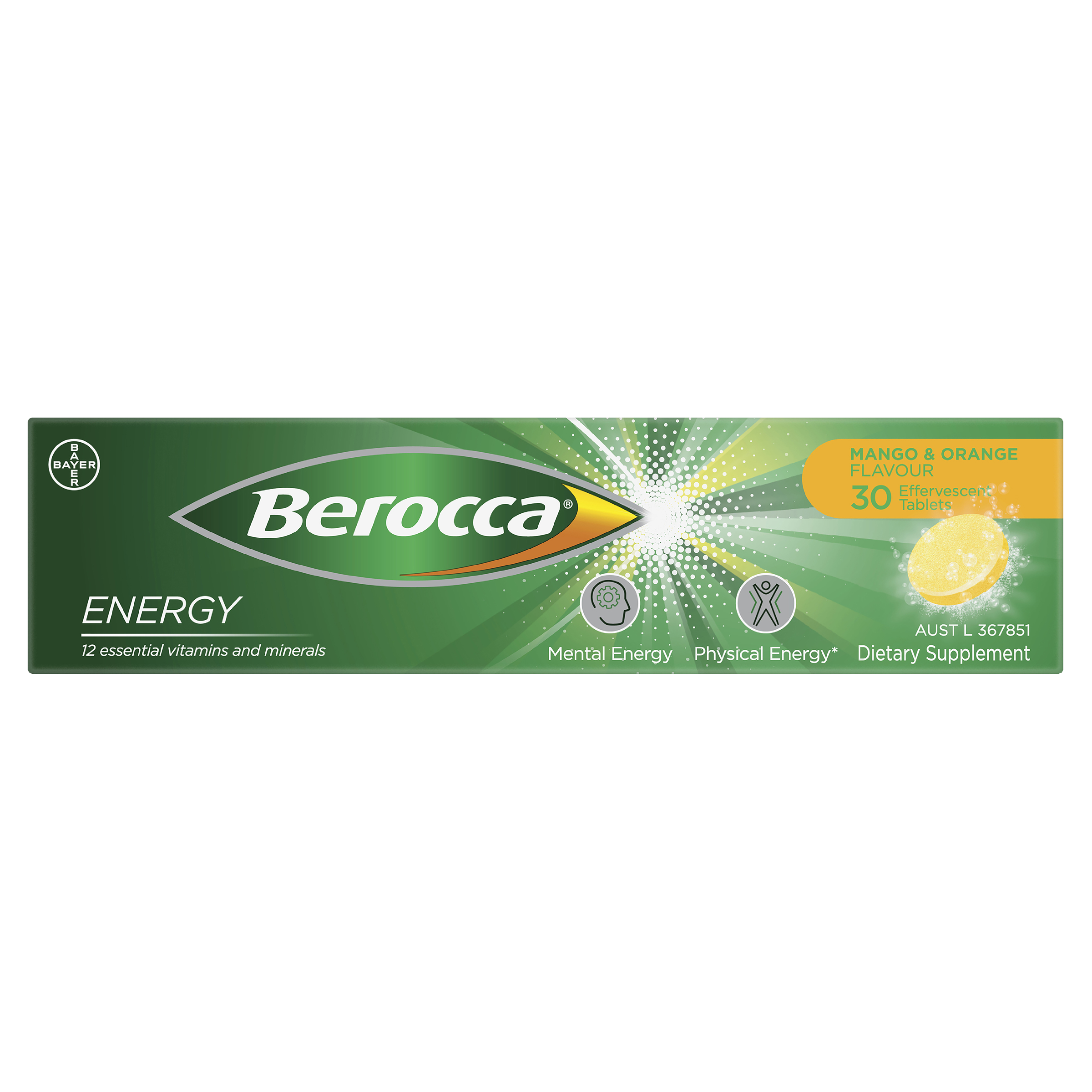 BEROCCA EFFERVESCENT MANGO AND ORANGE 30 TABLETS - Image 5