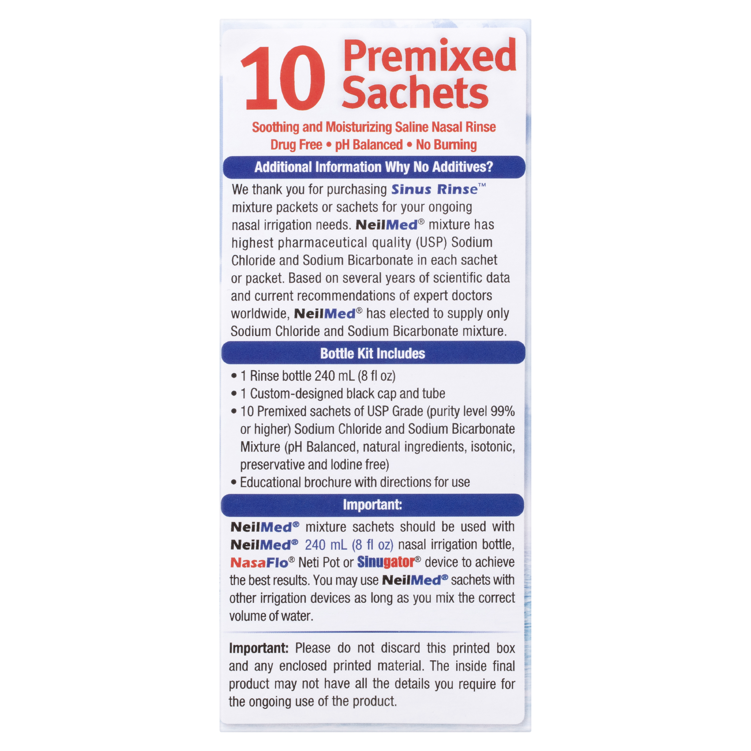 NEILMED SINUS RINSE STARTER KIT 10 PACK - Image 3