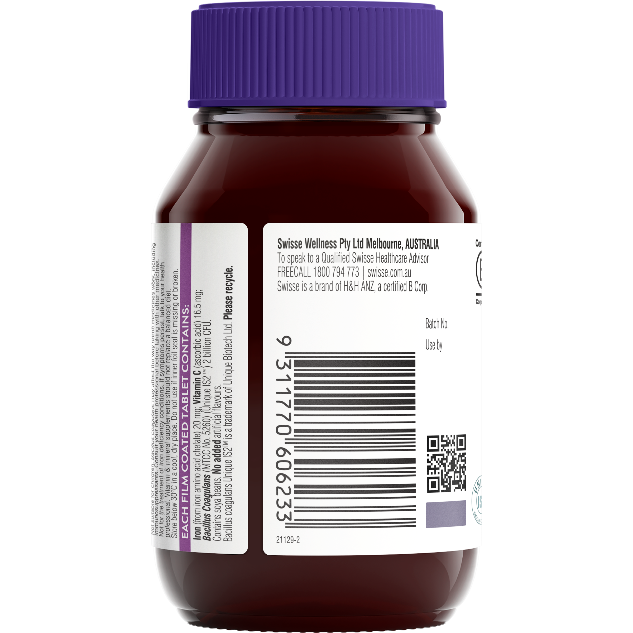 SWISSE ULTIBOOST IRON + PROBIOTIC 30 TABLETS - Image 4