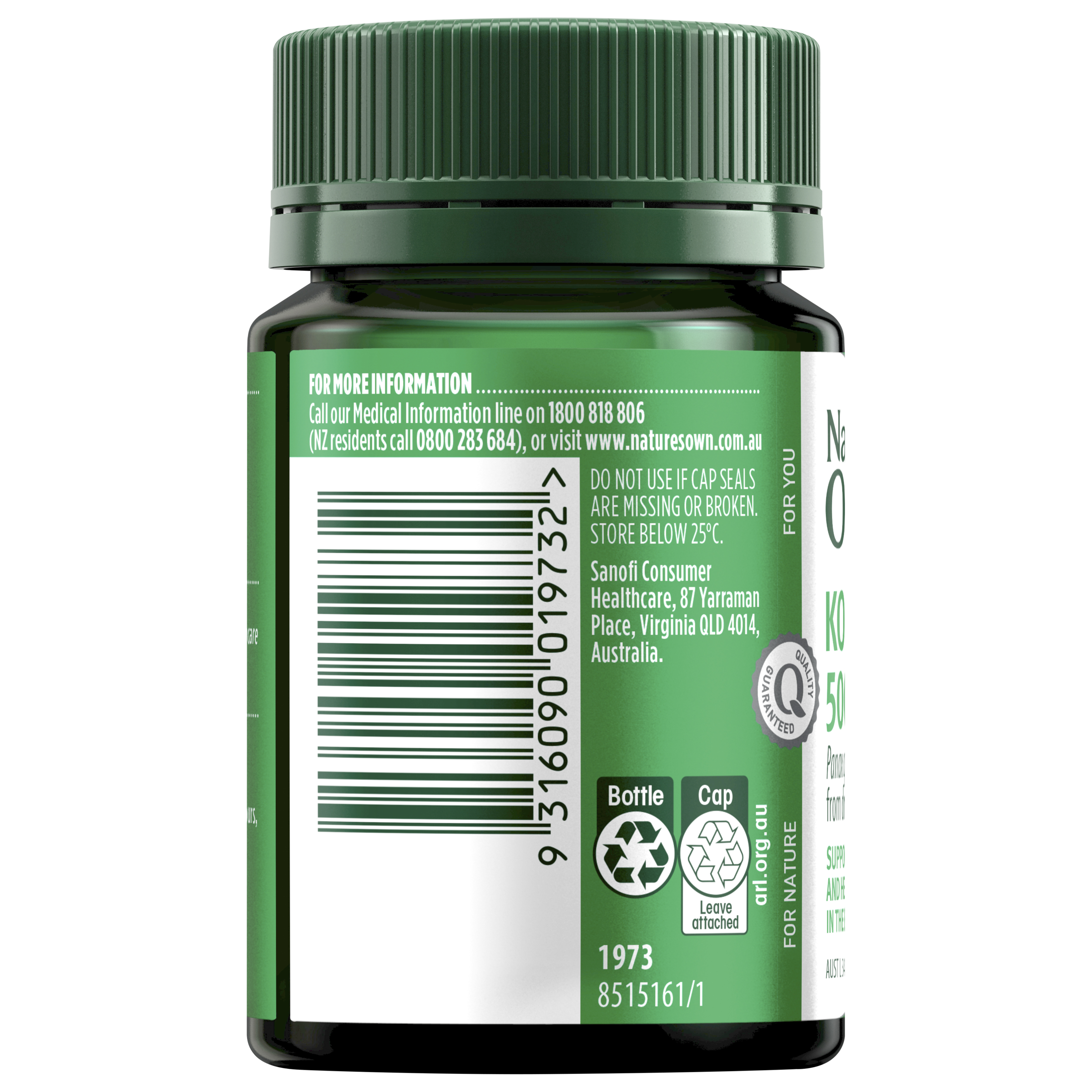 NATURES OWN KOREAN GINSENG 500MG 60 TABLETS - Image 4