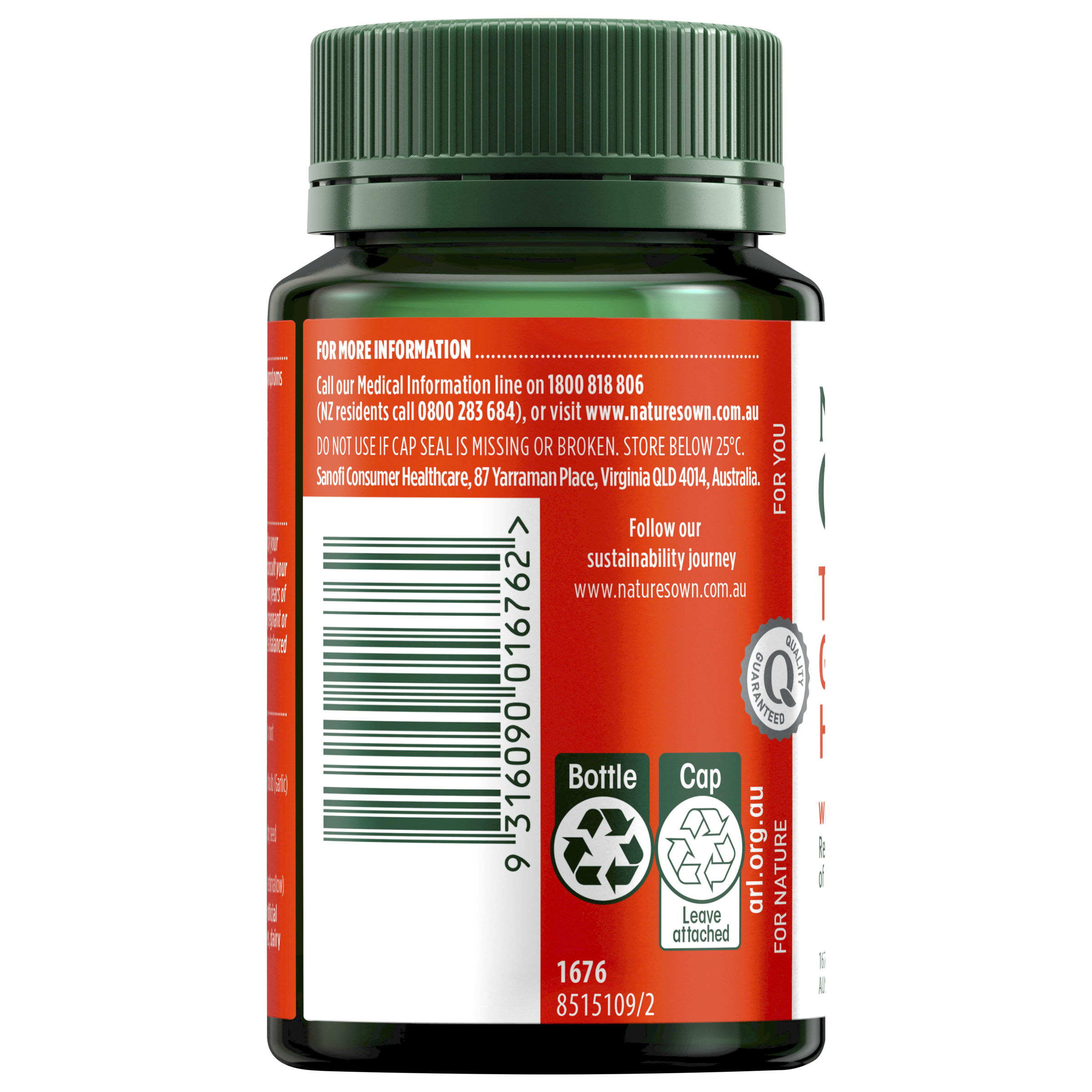 NATURES OWN TRIPLE STRENGTH GARLIC + C HORSERADISH 60 TABLETS - Image 4