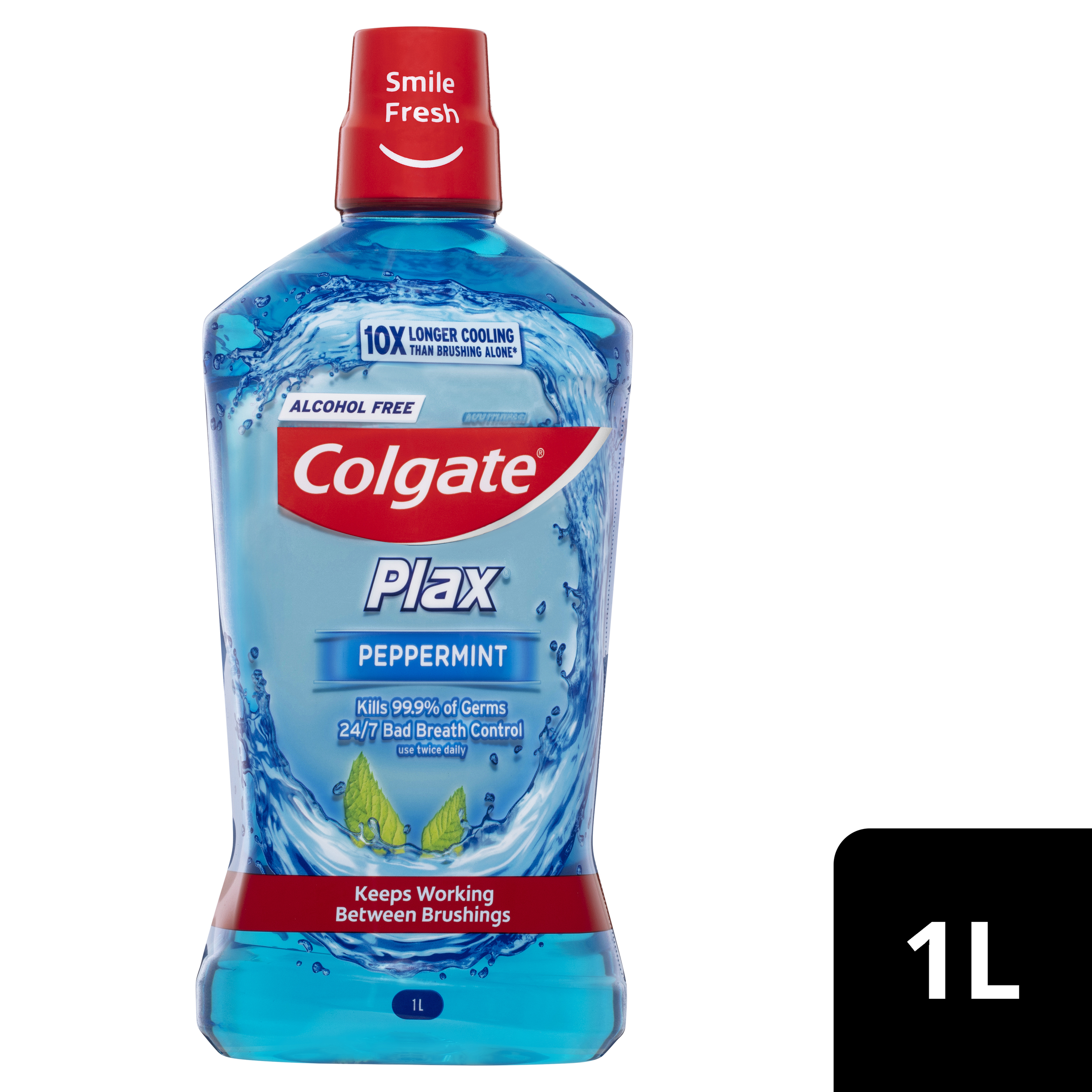 COLGATE MOUTHWASH PLAX ALCOHOL FREE PEPPERMINT 1 LITRE - Image 8