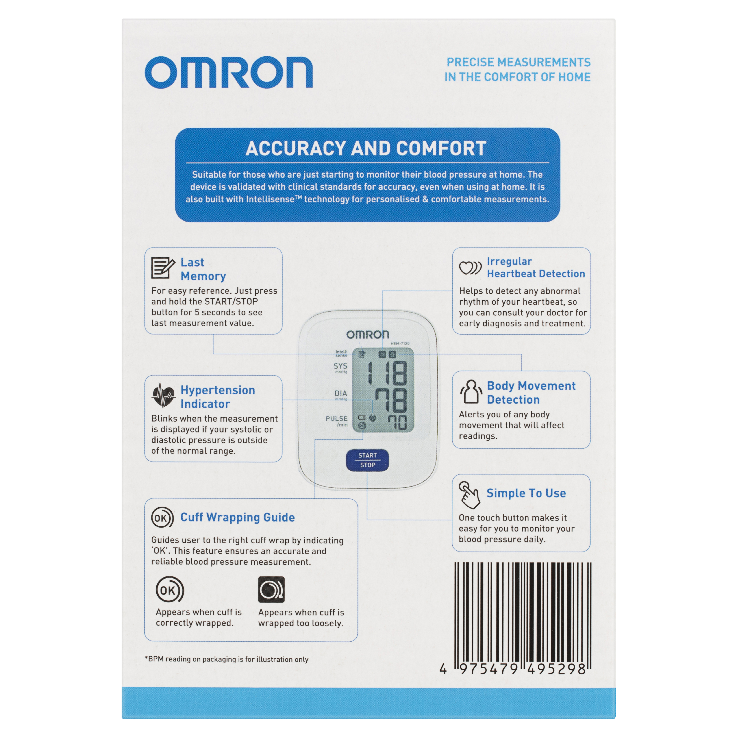 OMRON BLOOD PRESSURE MONITOR BASIC HEM7120 - Image 3