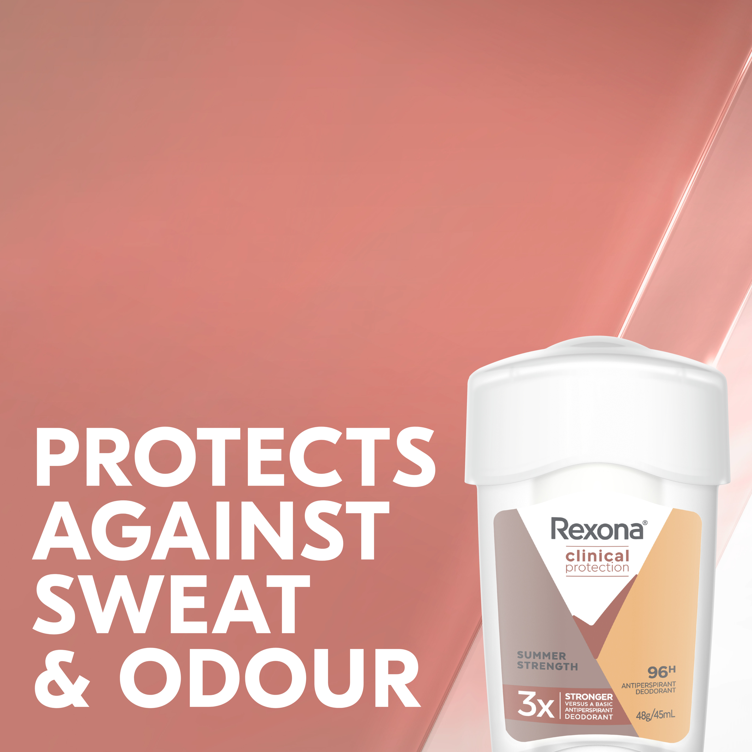 REXONA WOMEN CLINICAL ANTIPERSPIRANT CREAM SUMMER STRENGTH 96HR 45ML - Image 3