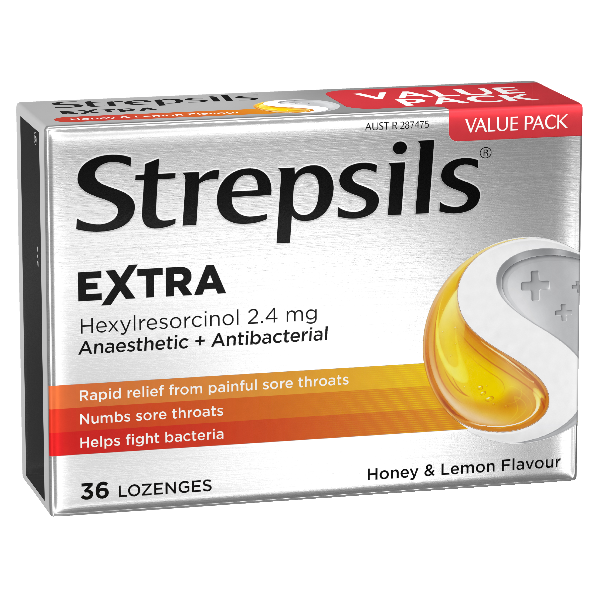 STREPSILS EXTRA HONEY & LEMON 36 LOZENGES - Image 3