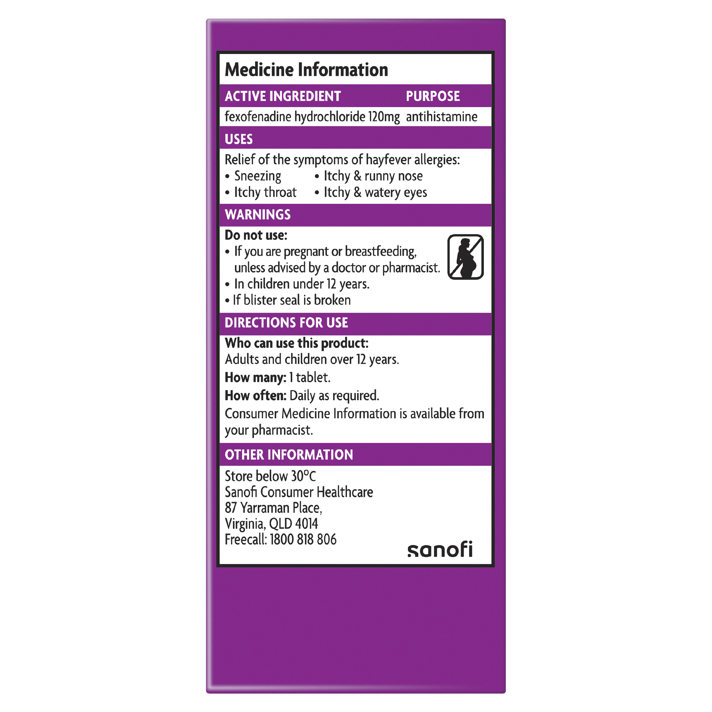 TELFAST 120MG 30 TABLETS - Image 2