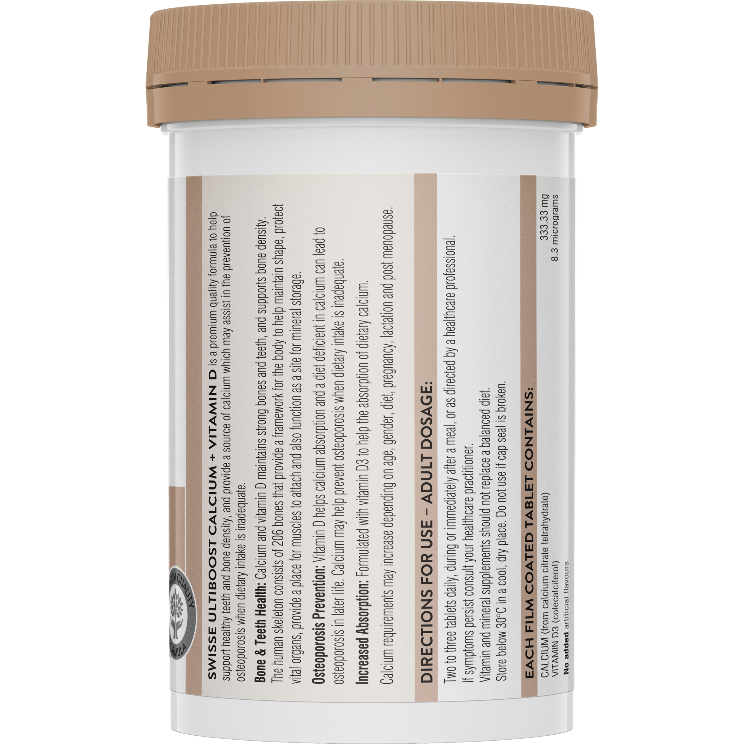 SWISSE CALCIUM + VIT D 90 TABLETS - Image 2