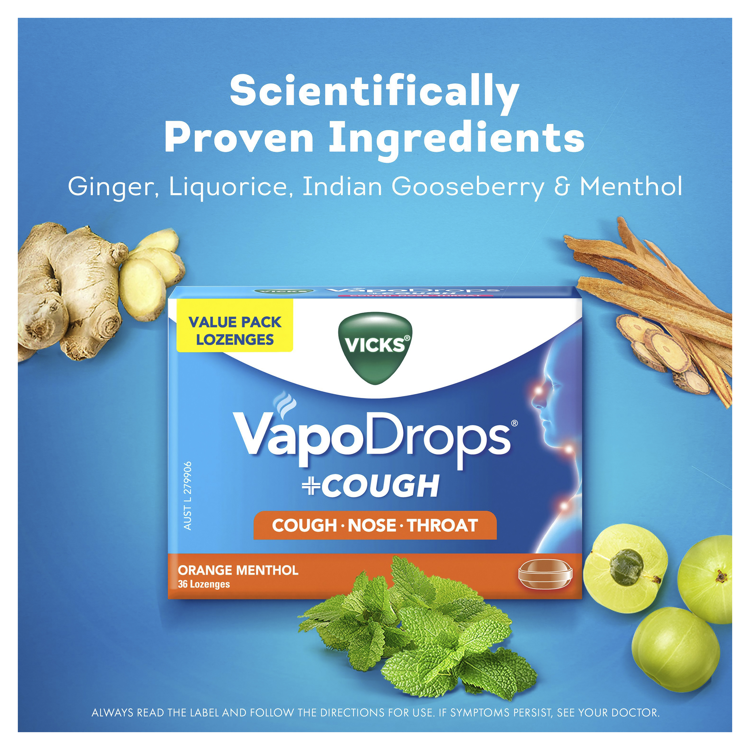 VICKS VAPODROPS+COUGH ORANGE MENTHOL 36 PACK - Image 5