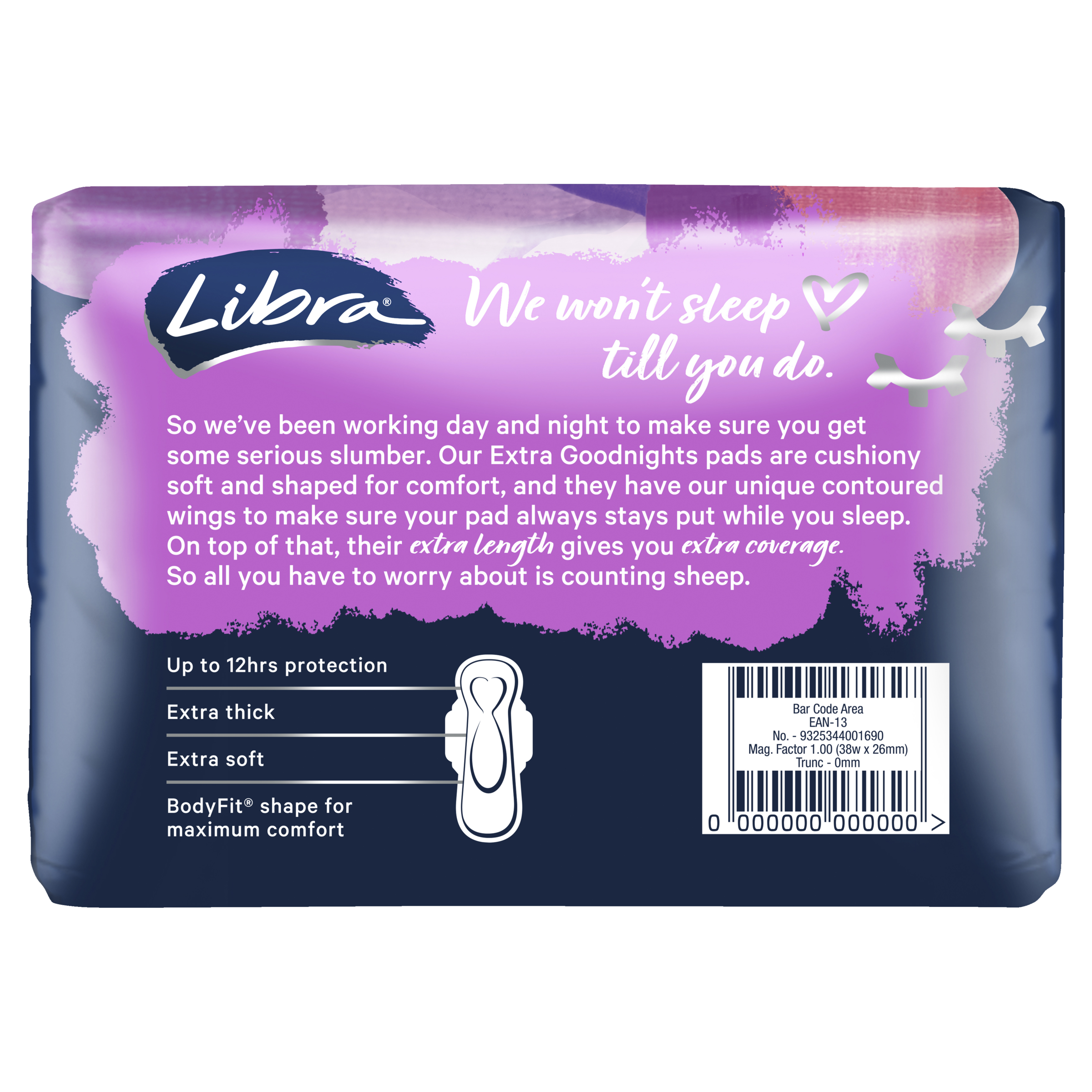LIBRA PADS EXTRA GOODNIGHTS WINGS 10 PACK - Image 3