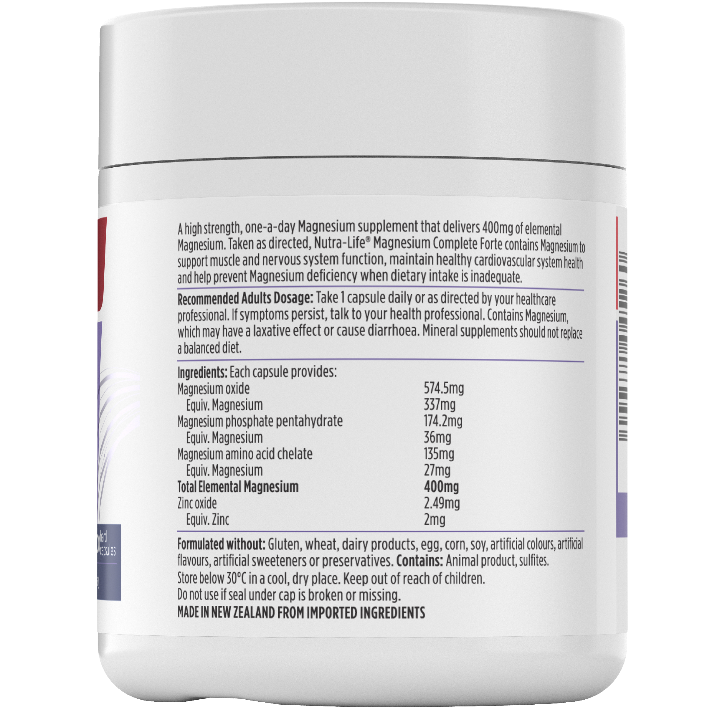 NUTRALIFE MAGNESIUM FORTE DAILY 100 CAPSULES - Image 2