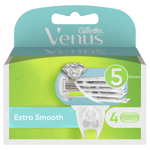GILLETTE VENUS EXTRA SMOOTH REFILL BLADES 4 PACK