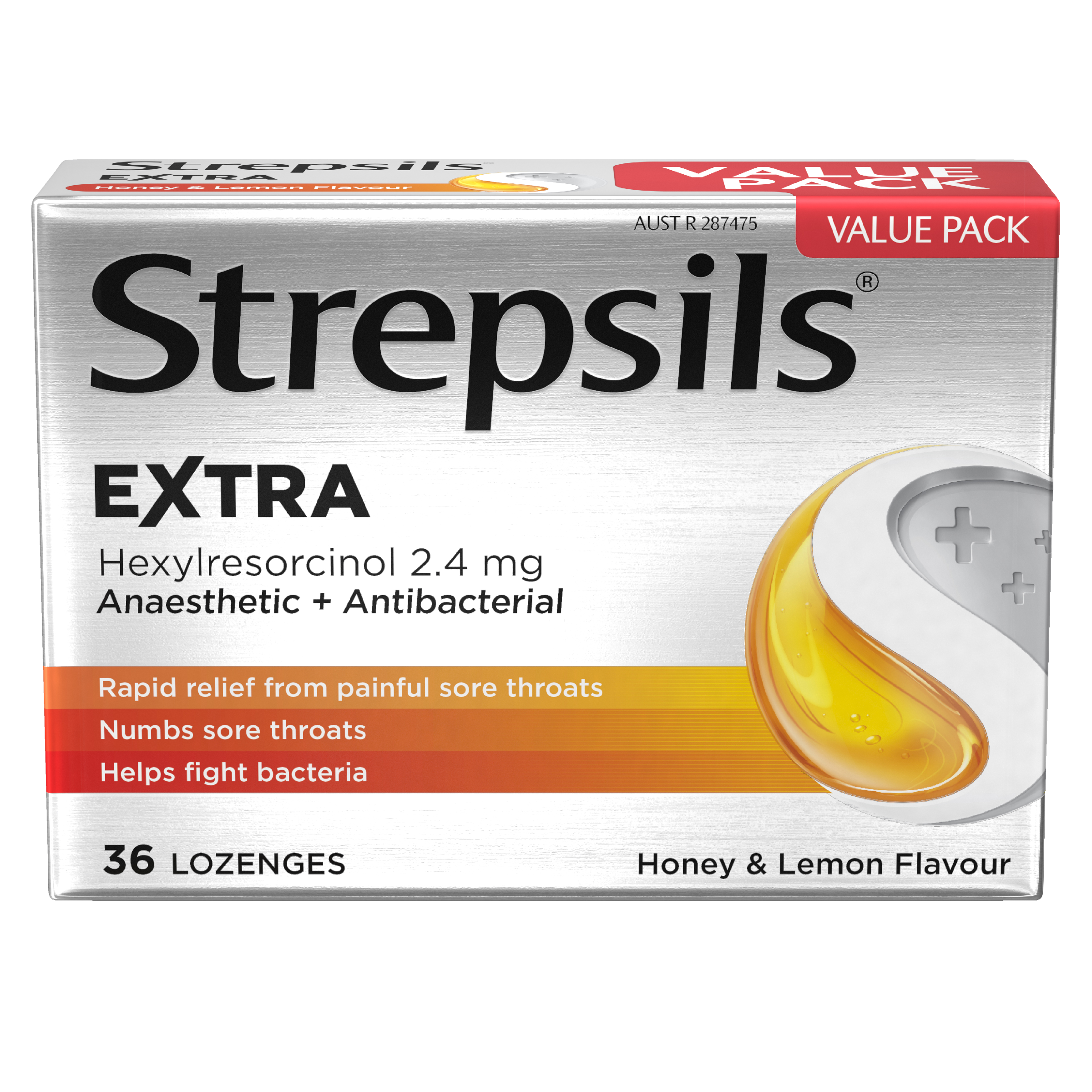 STREPSILS EXTRA HONEY & LEMON 36 LOZENGES - Image 11