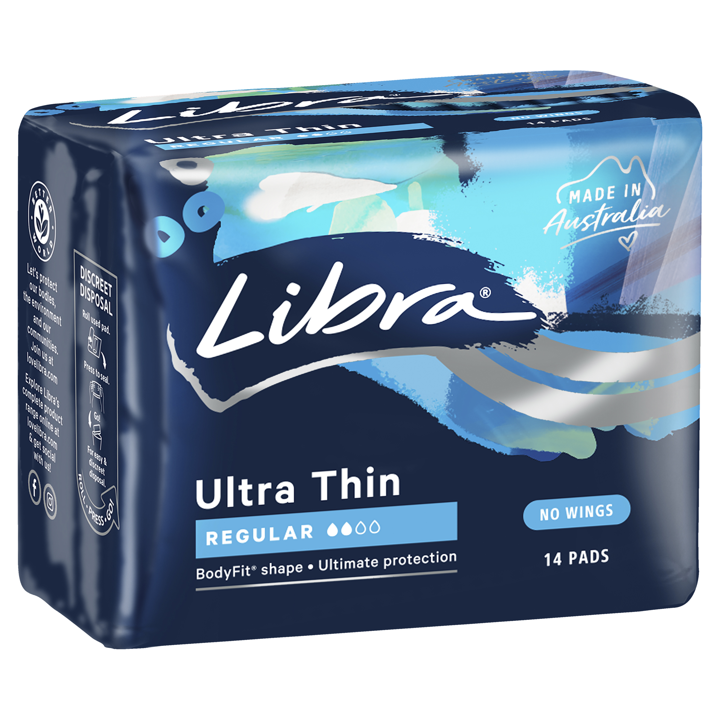 LIBRA PADS ULTRA THIN REGULAR 14 PACK