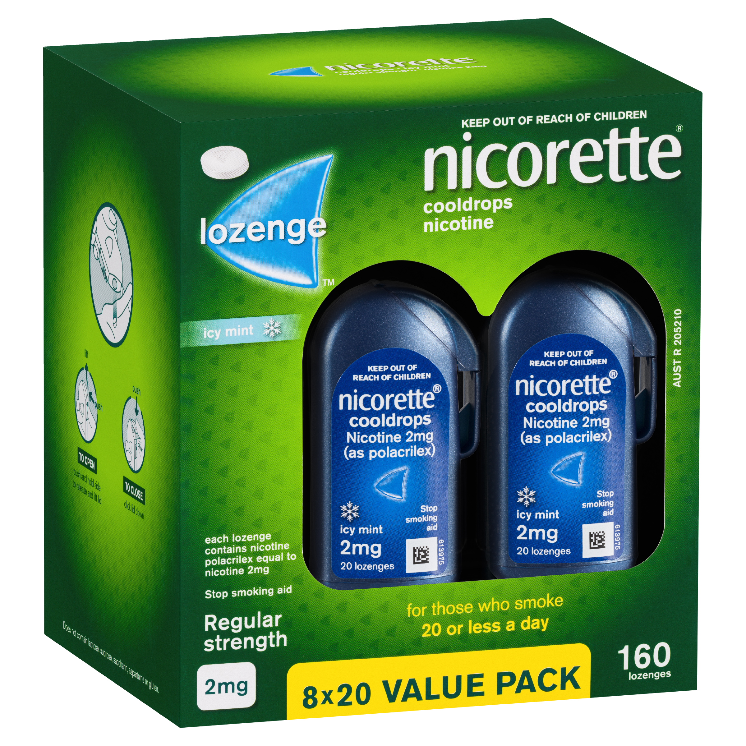 NICORETTE COOL DROPS 2MG 160 LOZENGES