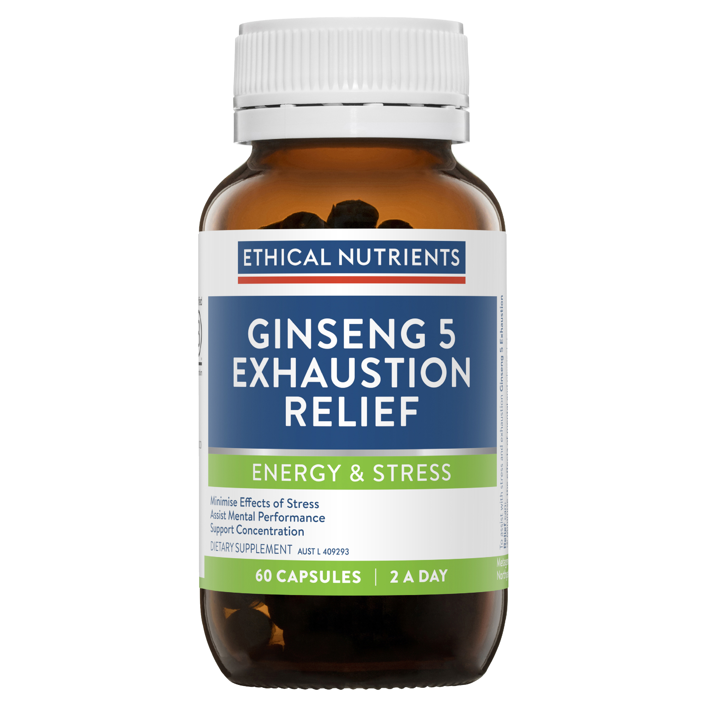 ETHICAL NUTRIENTS GINSENG 5 EXHAUSTION RELIEF 60 CAPSULES