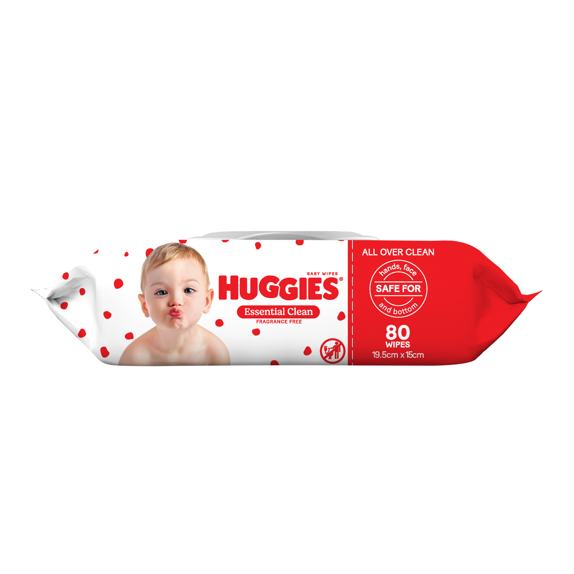 HUGGIES ESSENTIAL CLEAN BABY WIPES 80 PACK - Image 2